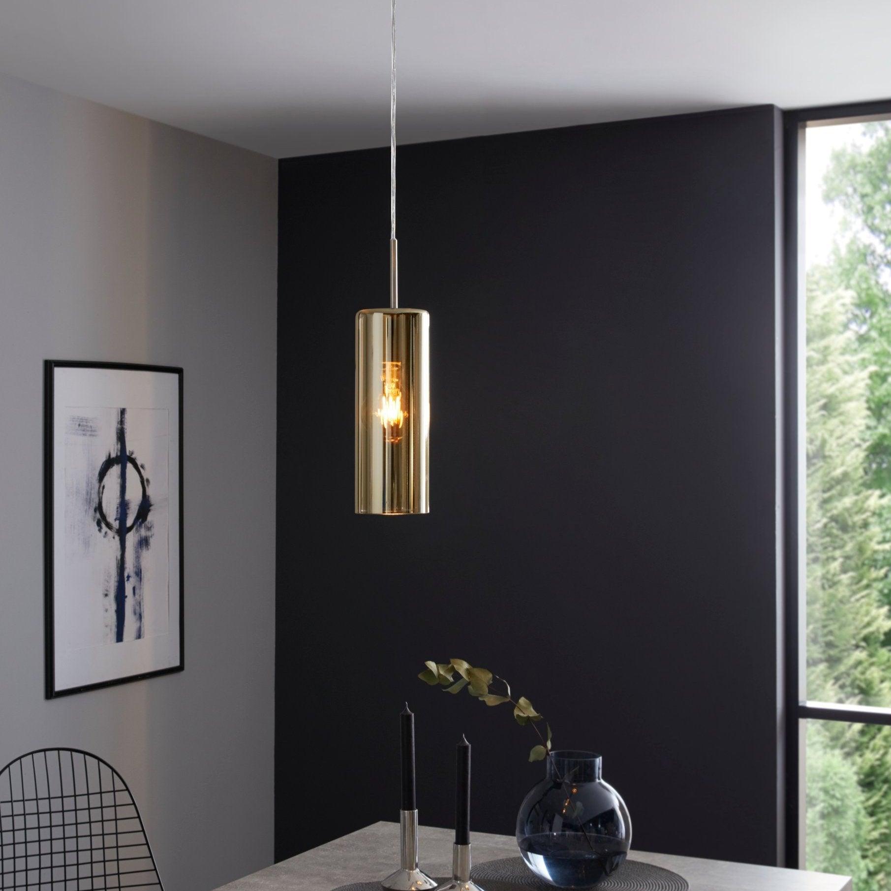 eglo selvino cylindrical copper coated glass ceiling pendant