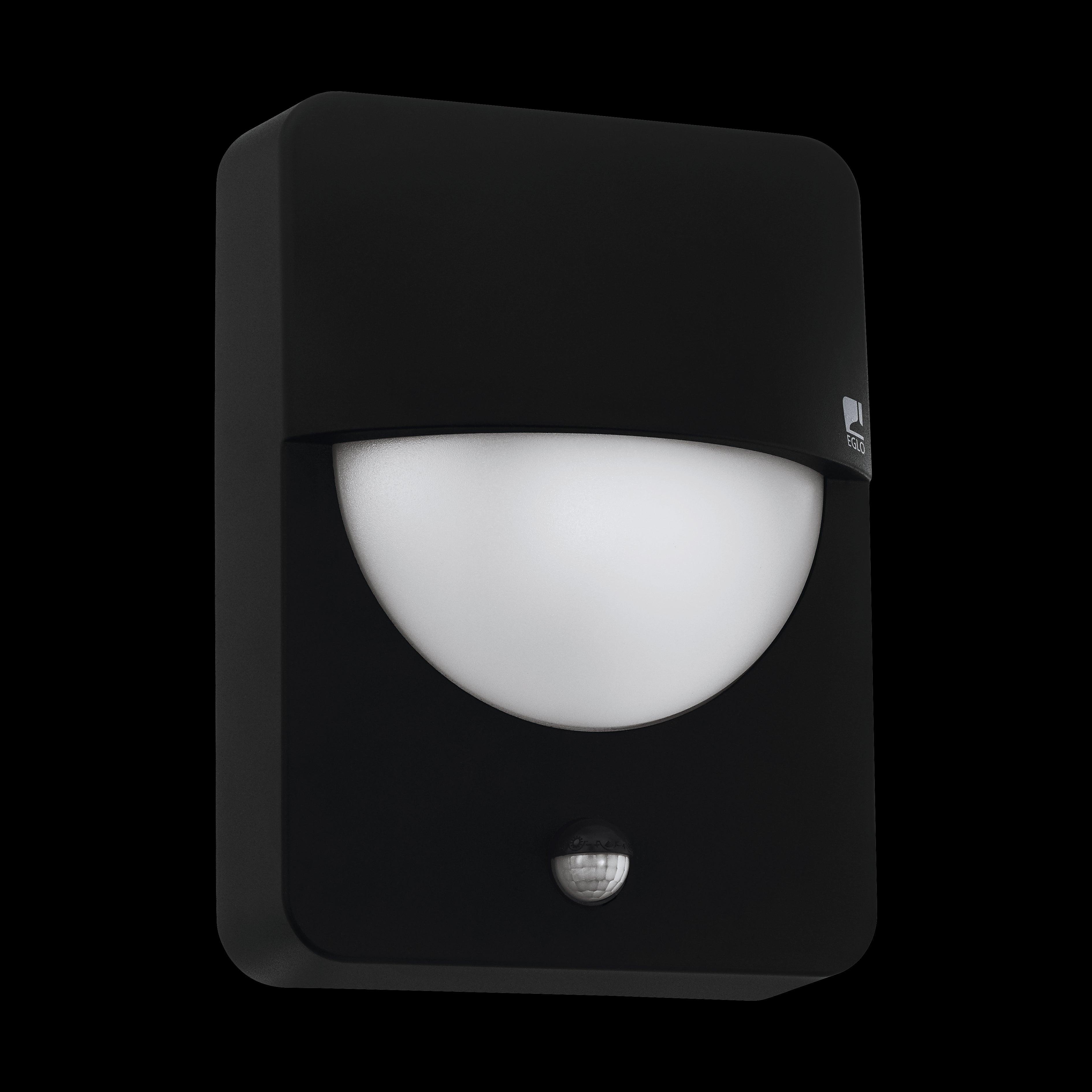 eglo salvanesco black pir outdoor wall light ip44 living room image