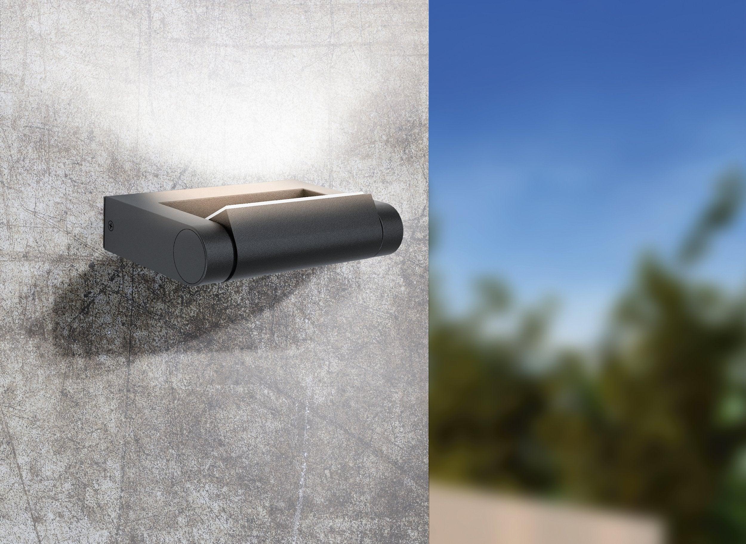 eglo brianza black led outdoor wall light ip44 bedroom lighting