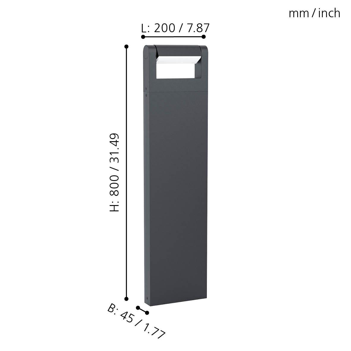 eglo brianza ip44 bollard pathway outdoor led light living room close up
