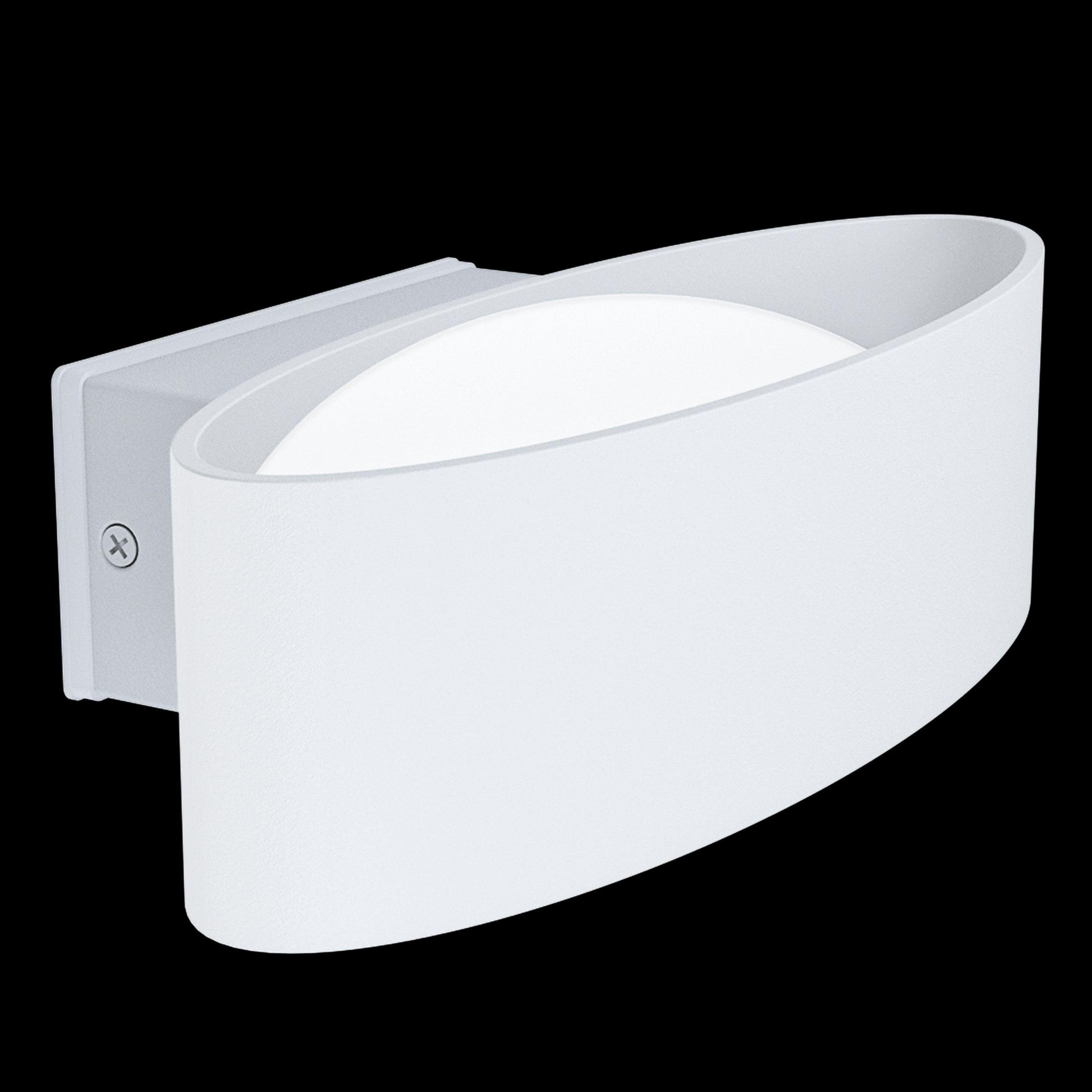 eglo chinoa white oval led outdoor wall light ip54