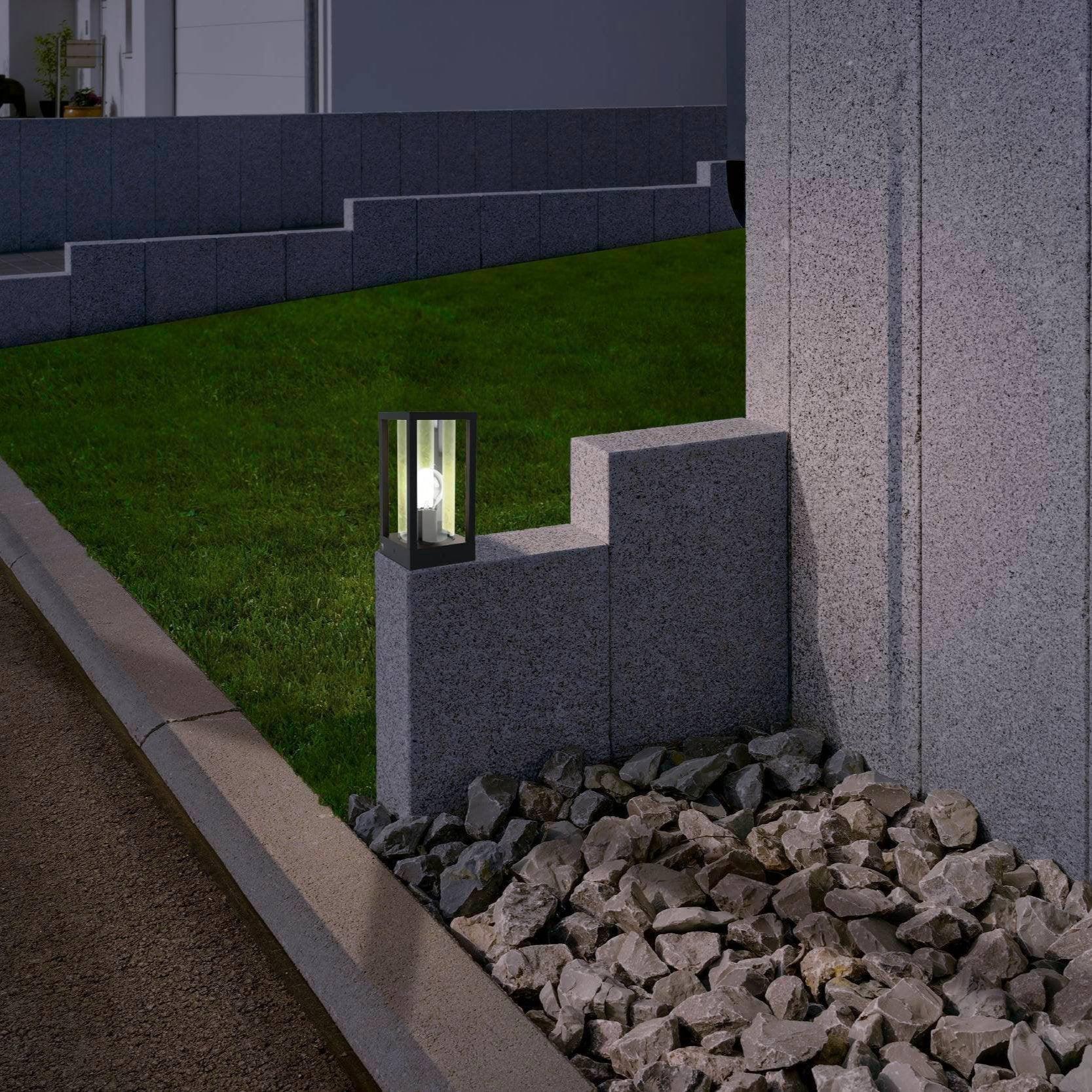 eglo cascinetta ip54 black medal pedestal light