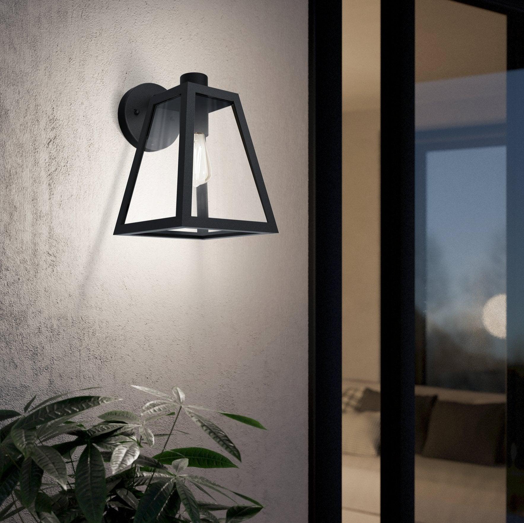 eglo mirandola black ip44 outdoor wall light