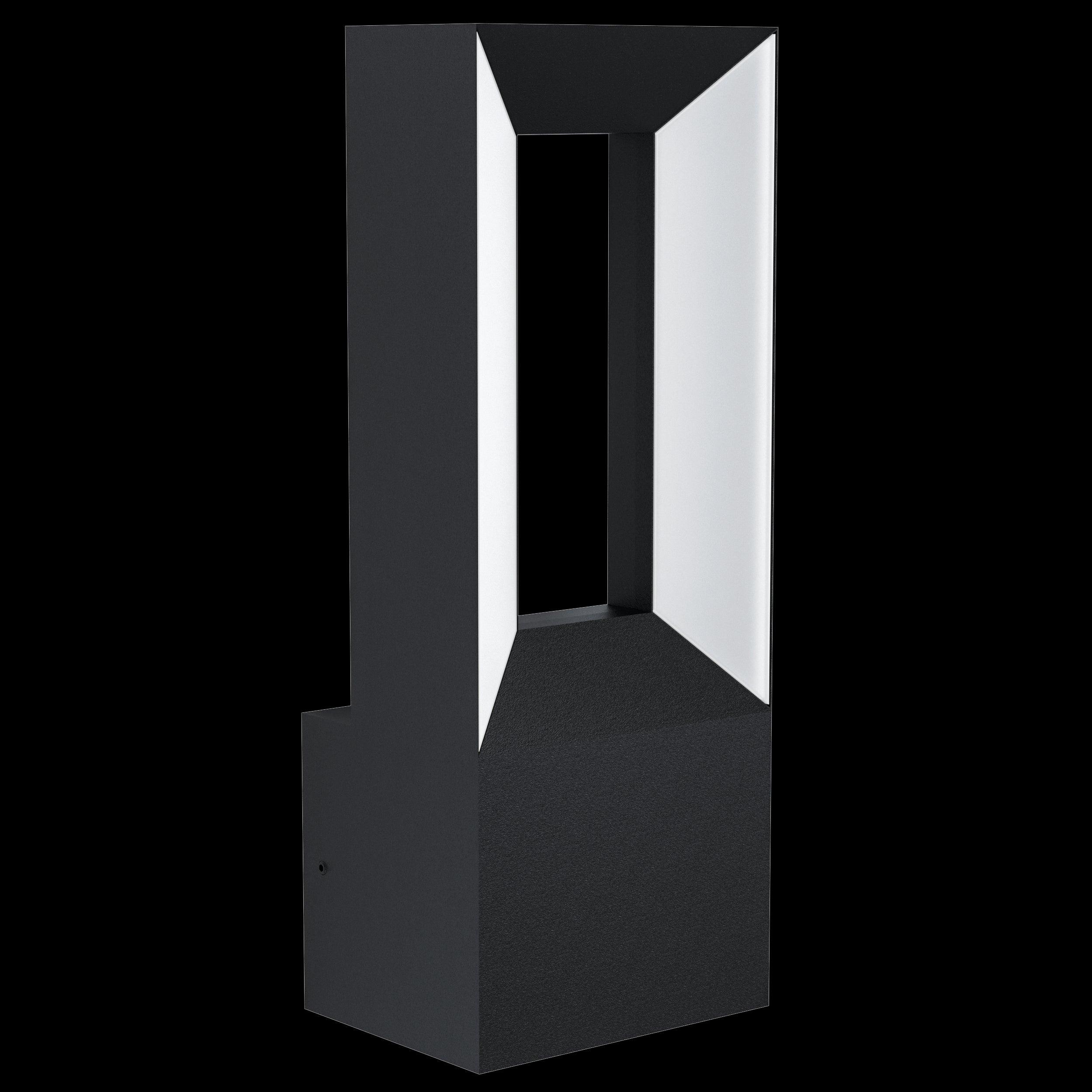 eglo riforano black led outdoor wall light ip44 living room close up