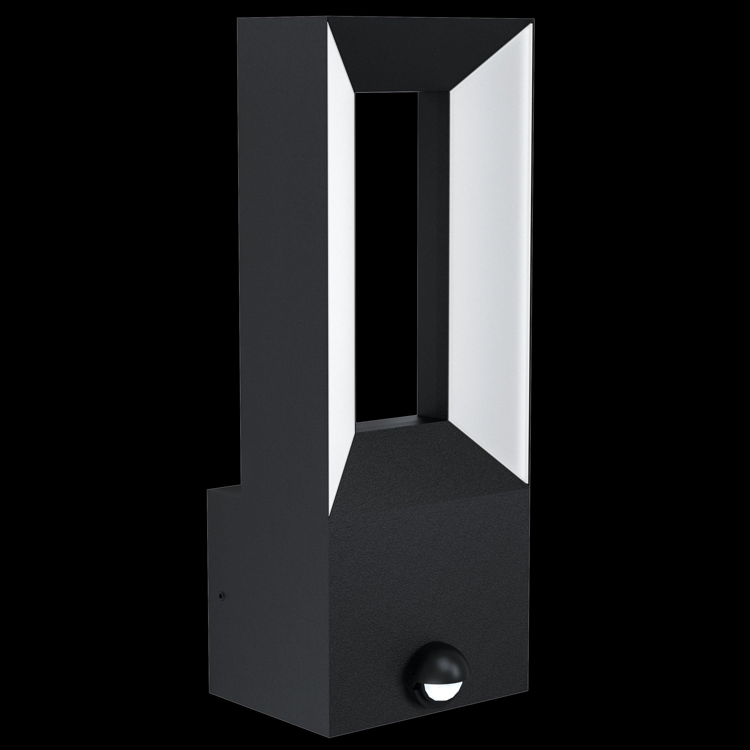 eglo riforano ip44 black led outdoor wall light pir kitchen lighting