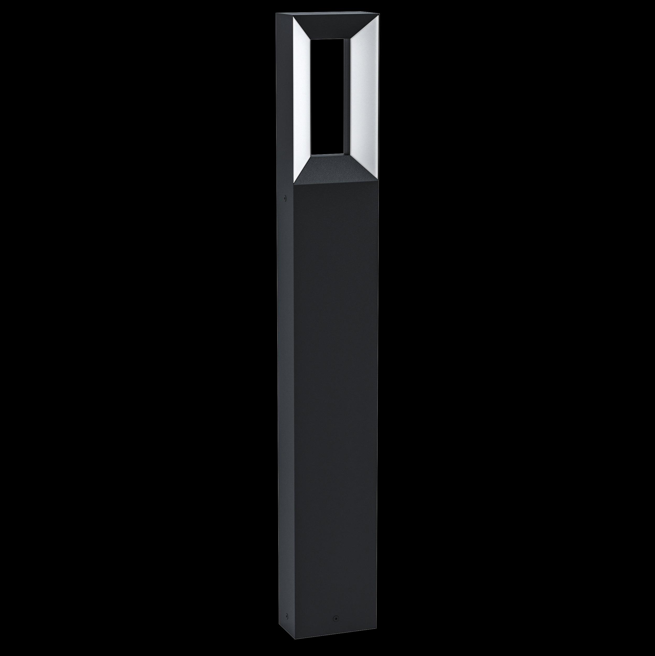eglo riforano ip44 black linear led bollard outdoor light living room close up