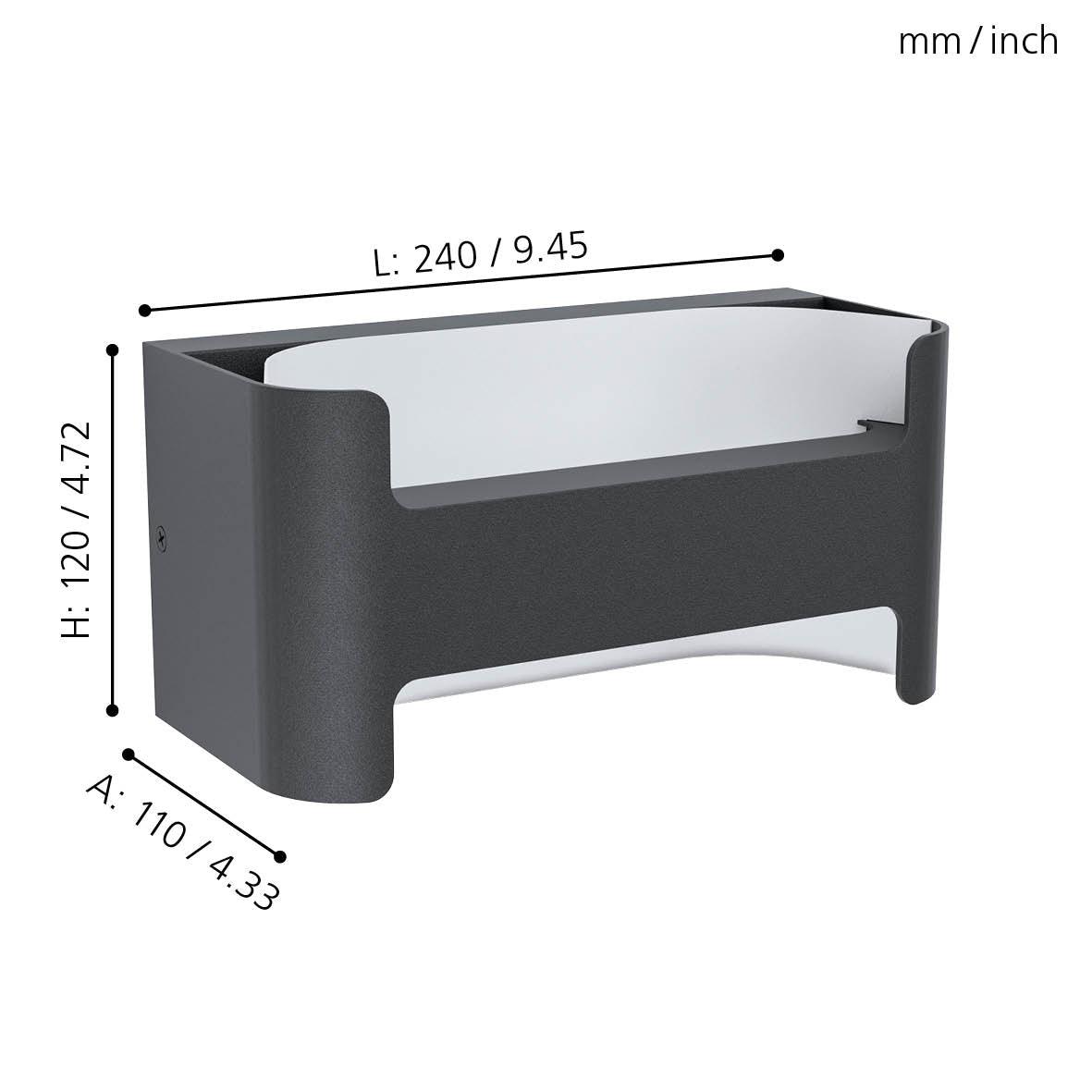 eglo passirano black outdoor wall light ip44 living room image