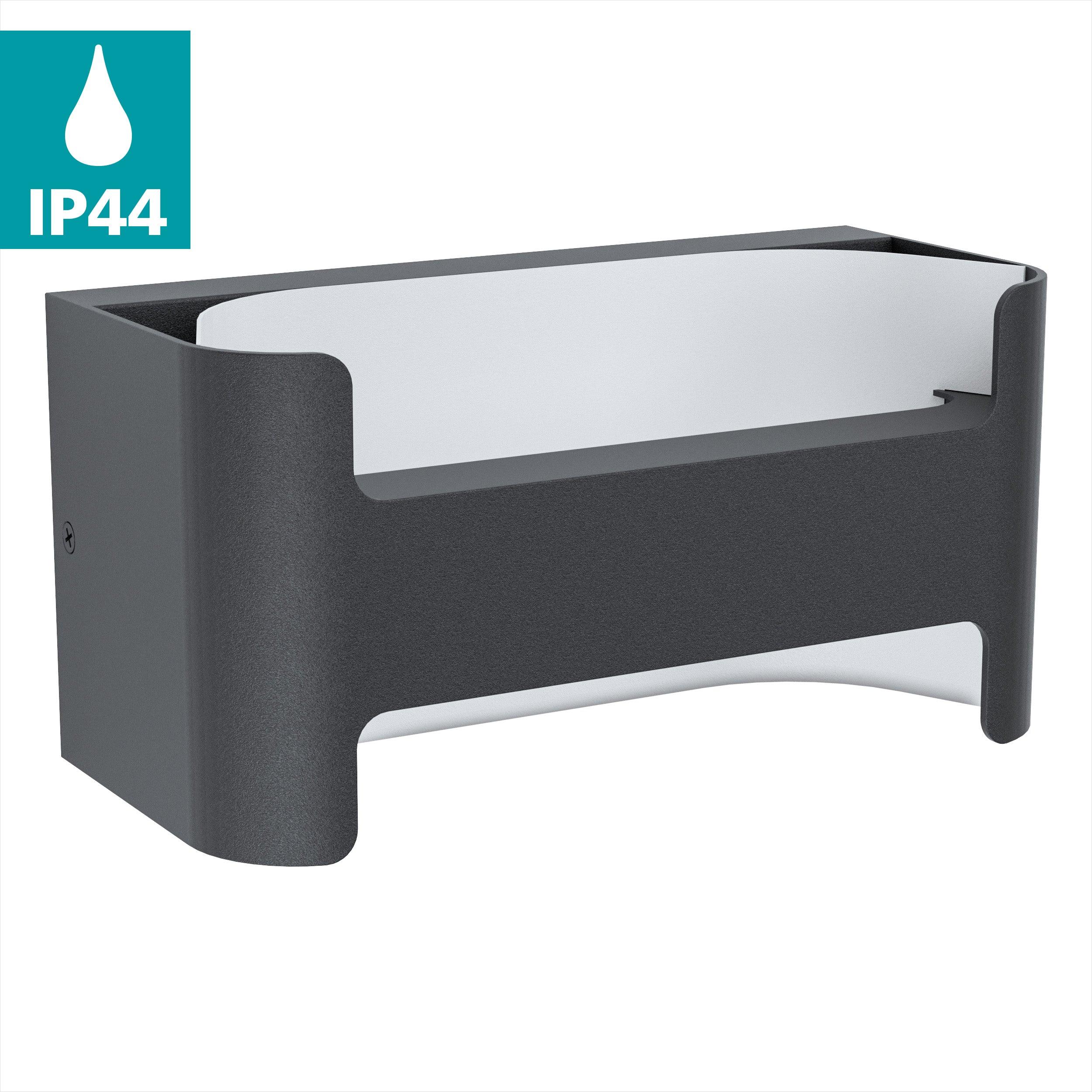 eglo passirano black outdoor wall light ip44 living room close up