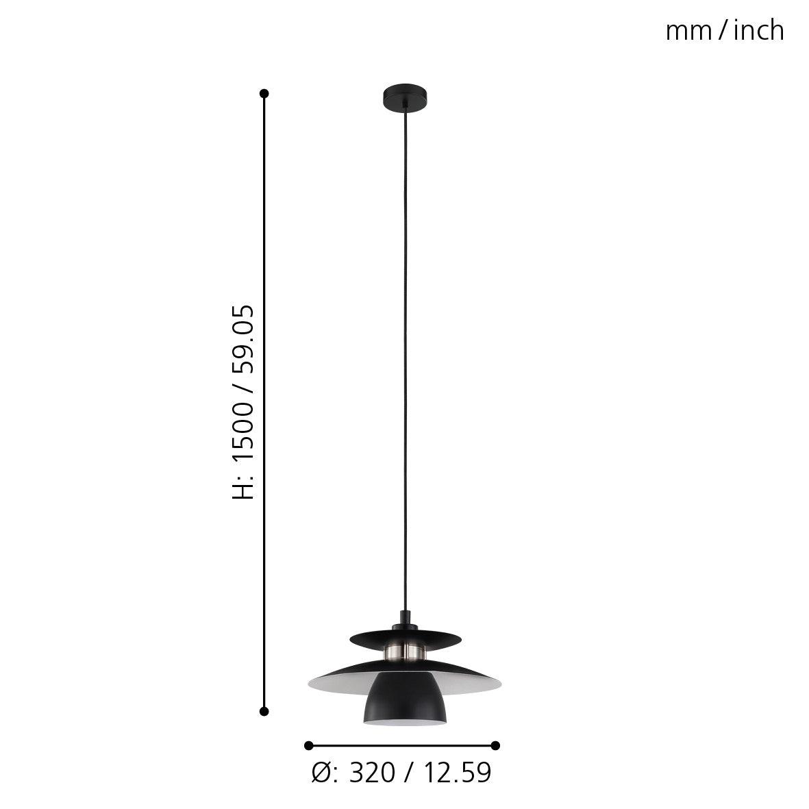 eglo brenda black metal ceiling pendant kitchen lighting