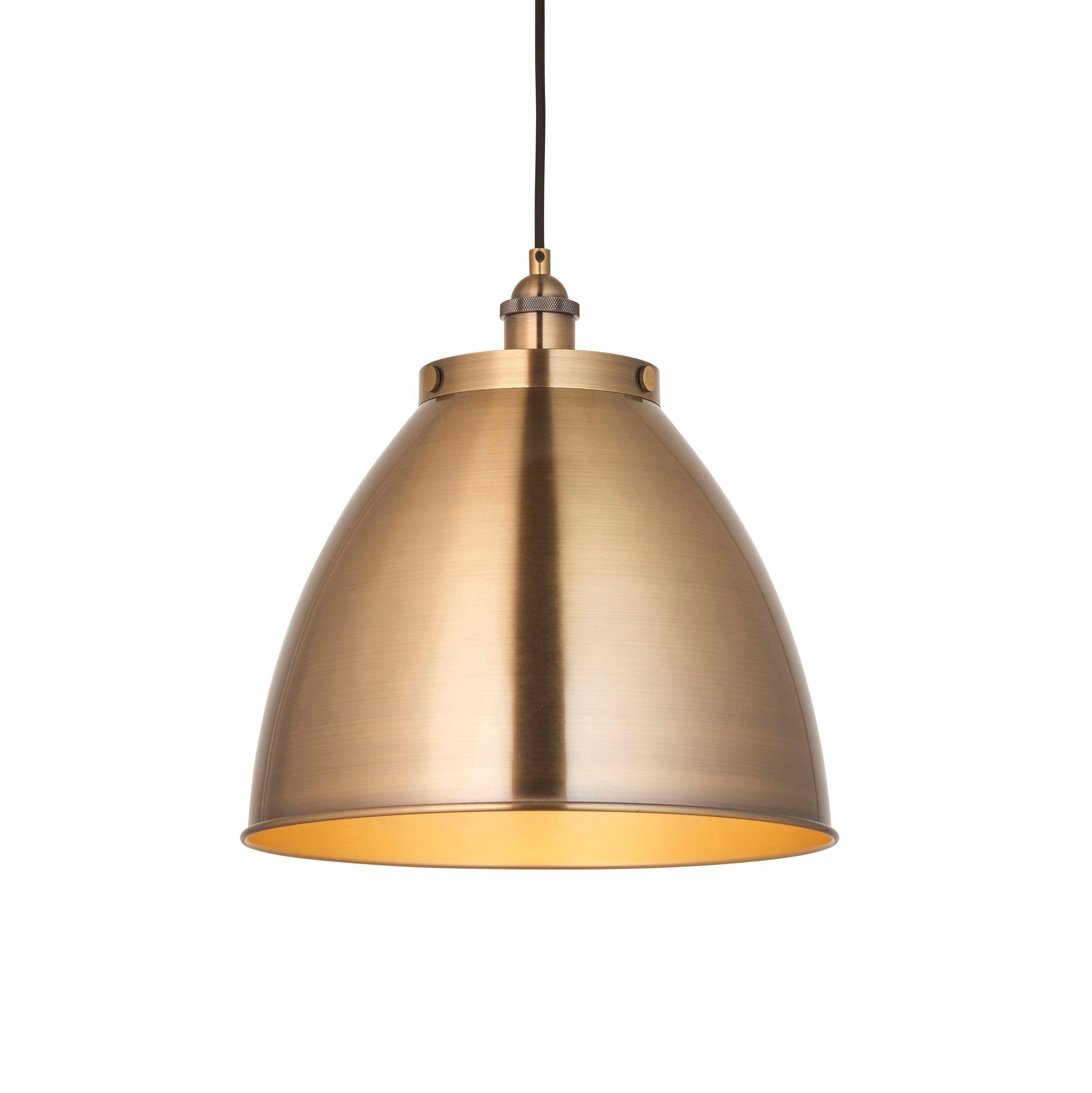 Endon Franklin 1 Light Antique Brass Large Ceiling Pendant-warehouse-clearance-020426