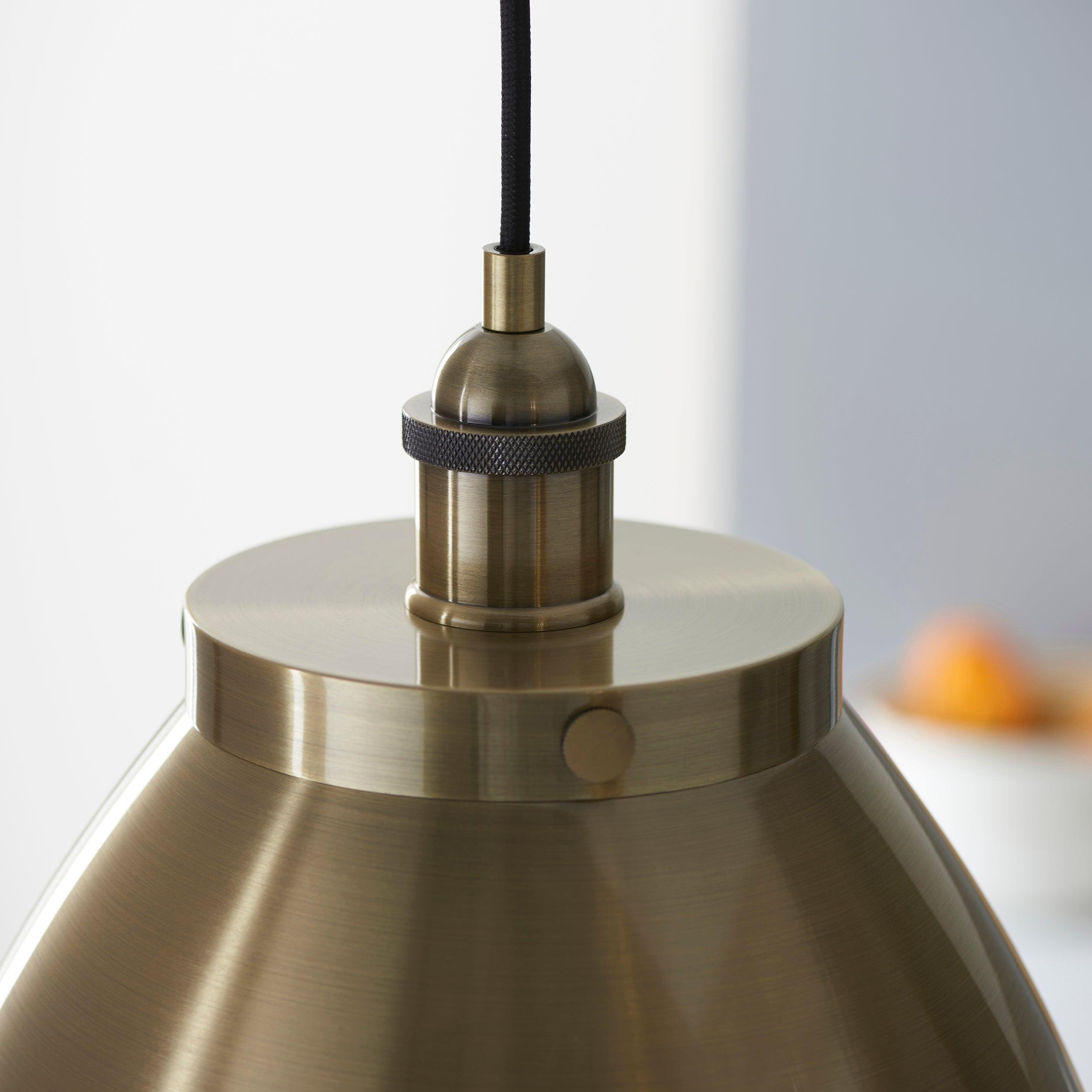Endon Franklin 1 Light Antique Brass Large Ceiling Pendant-warehouse-clearance-020426