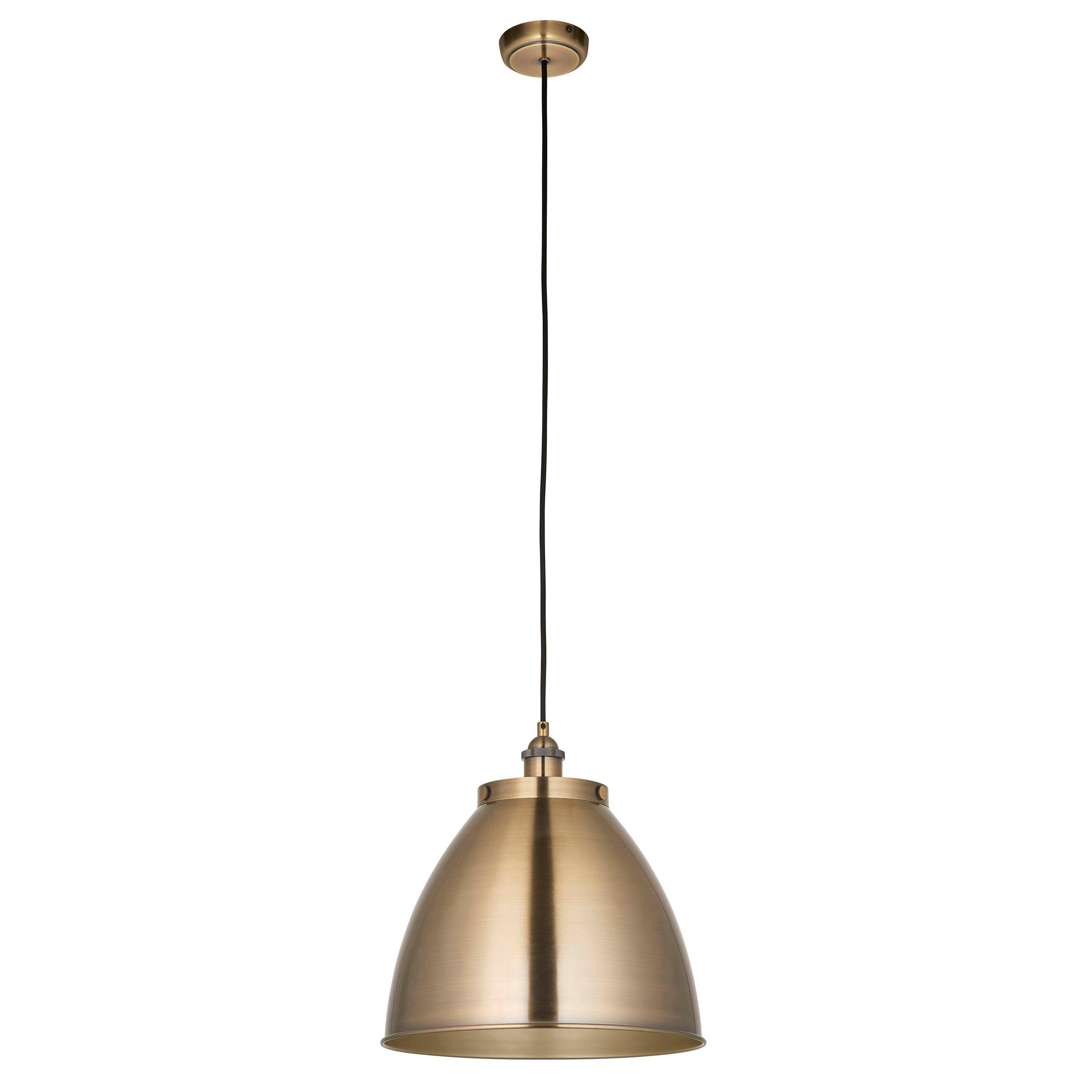 Endon Franklin 1 Light Antique Brass Large Ceiling Pendant-warehouse-clearance-020426