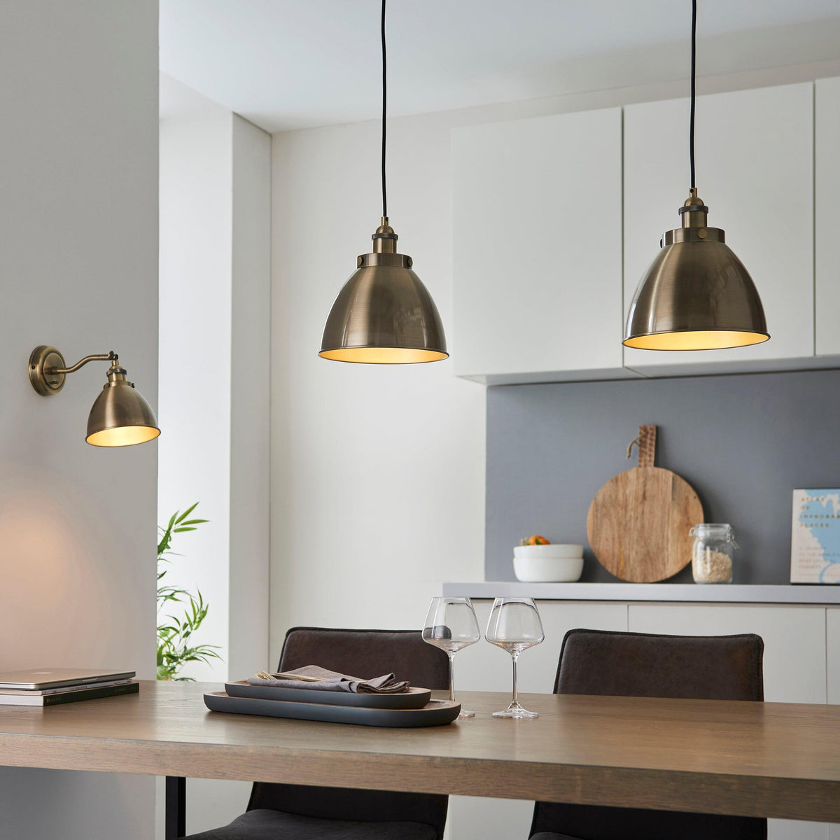 Endon Franklin Brass Wall Light - Brass Shade-OB-180926