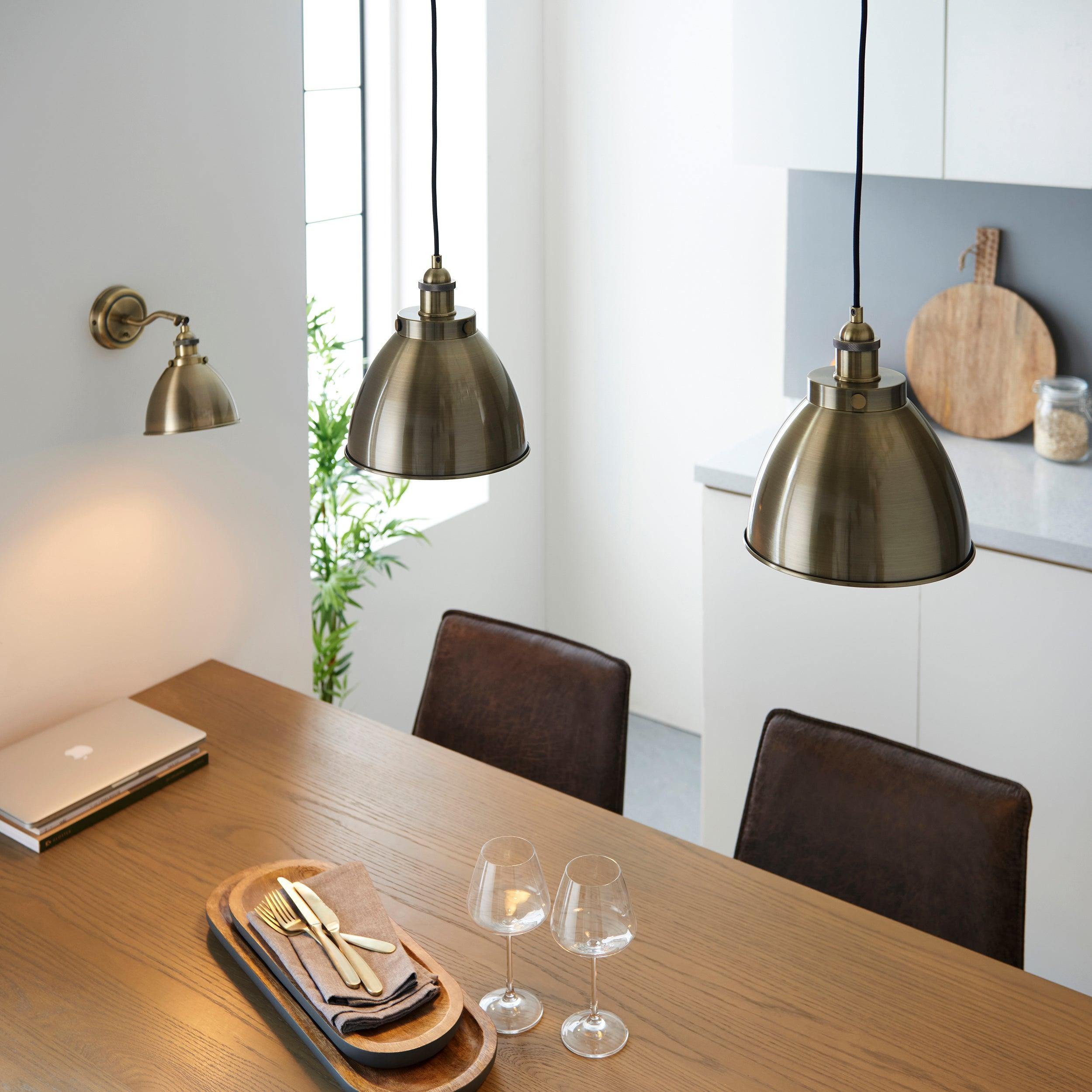 franklin brass wall light by Endon Lighting Hallway lights Close Up