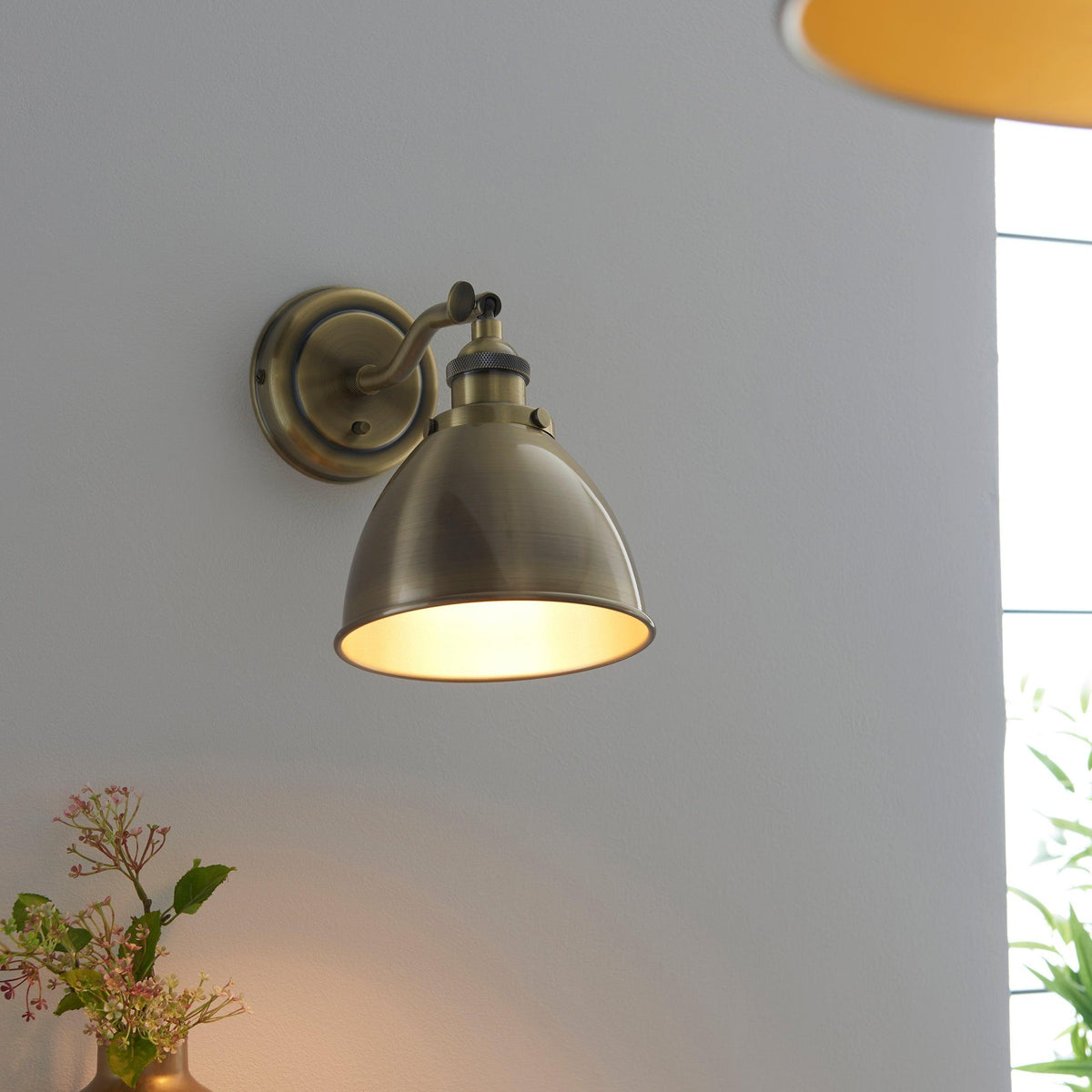 Endon Franklin Brass Wall Light - Brass Shade-warehouse-180926