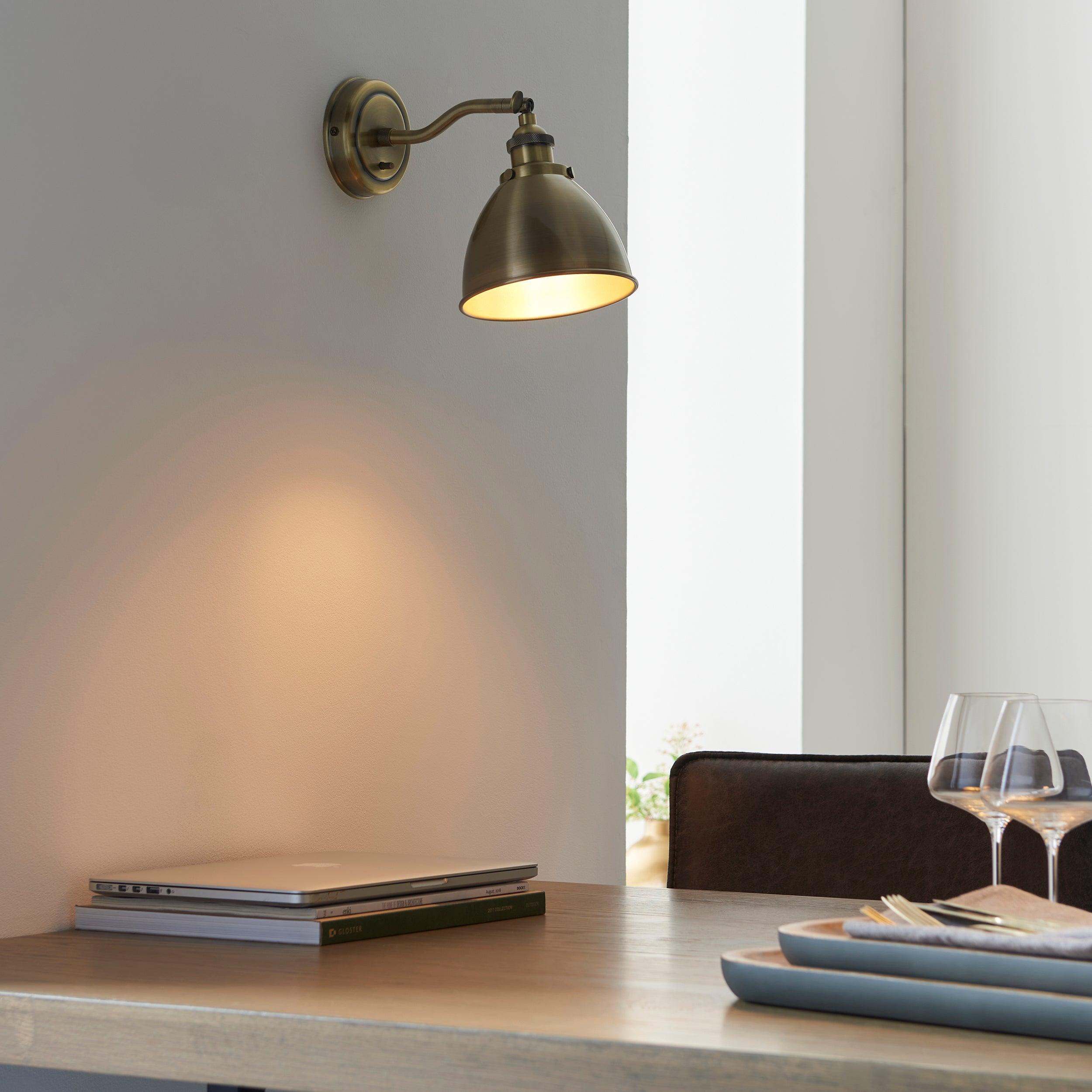 Endon Franklin Brass Wall Light - Brass Shade-OPEN-BOX-310326