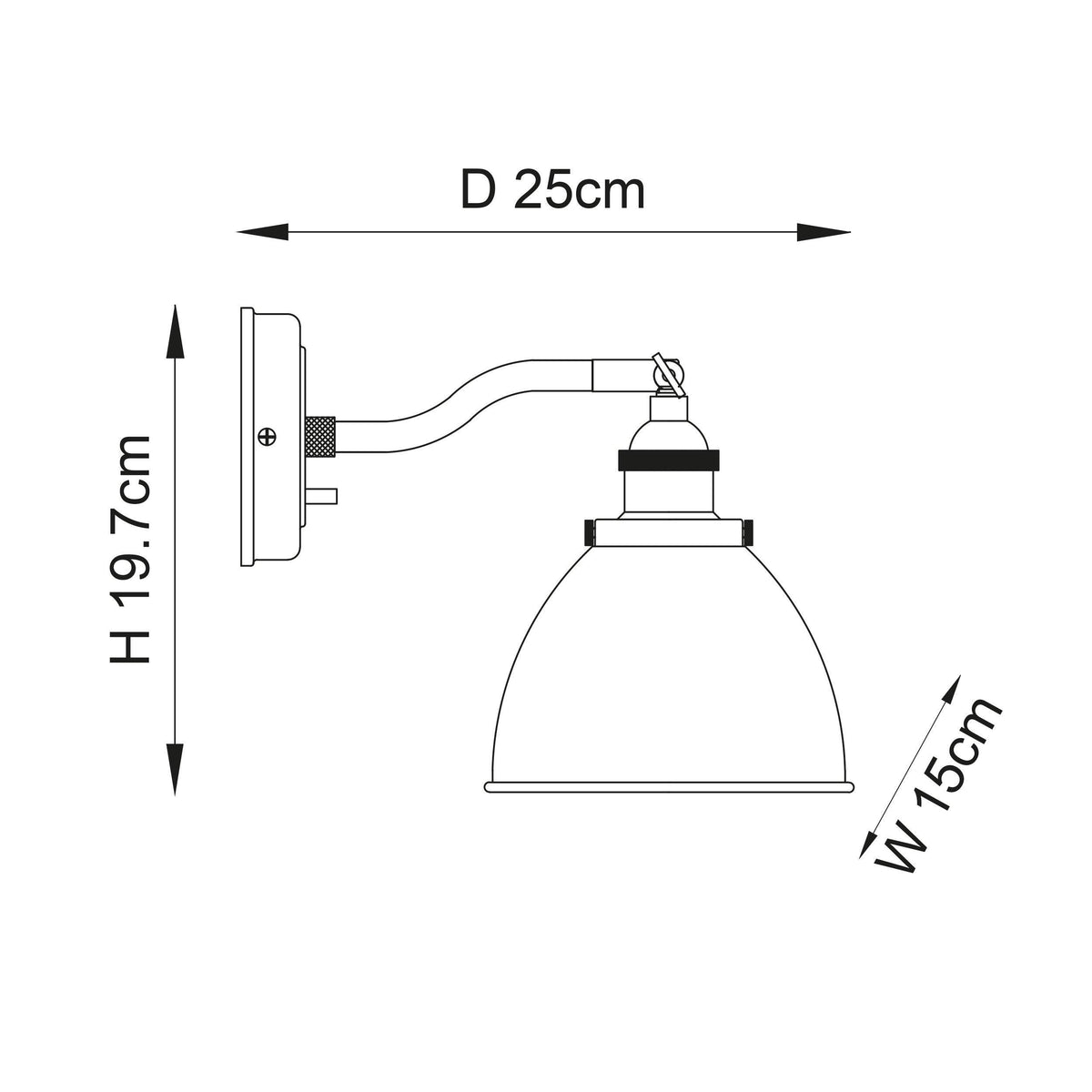 Endon Franklin Brass Wall Light - Brass Shade-warehouse-180926