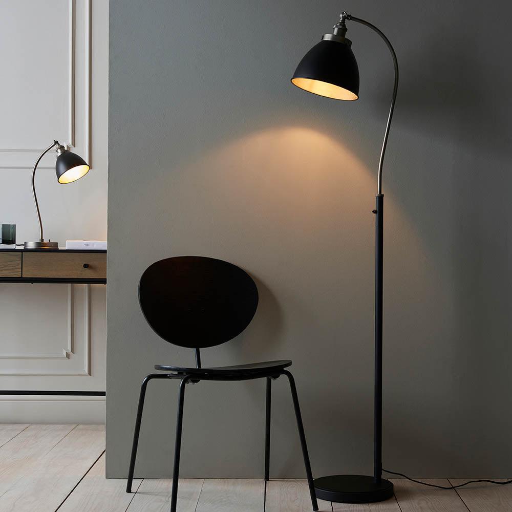 Franklin Pewter & Black Floor Lamp