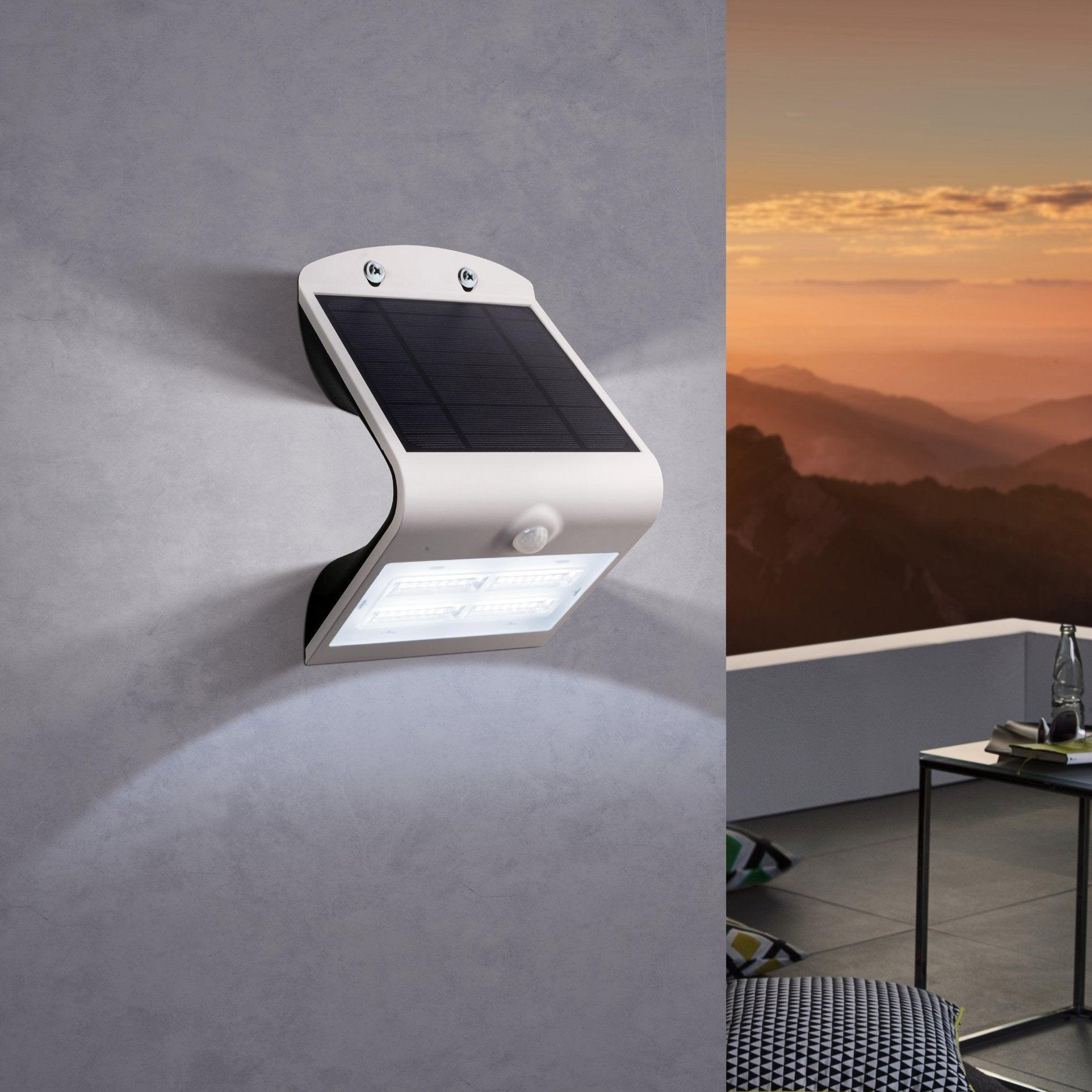 eglo lamozzo white led solar powered wall light ip54