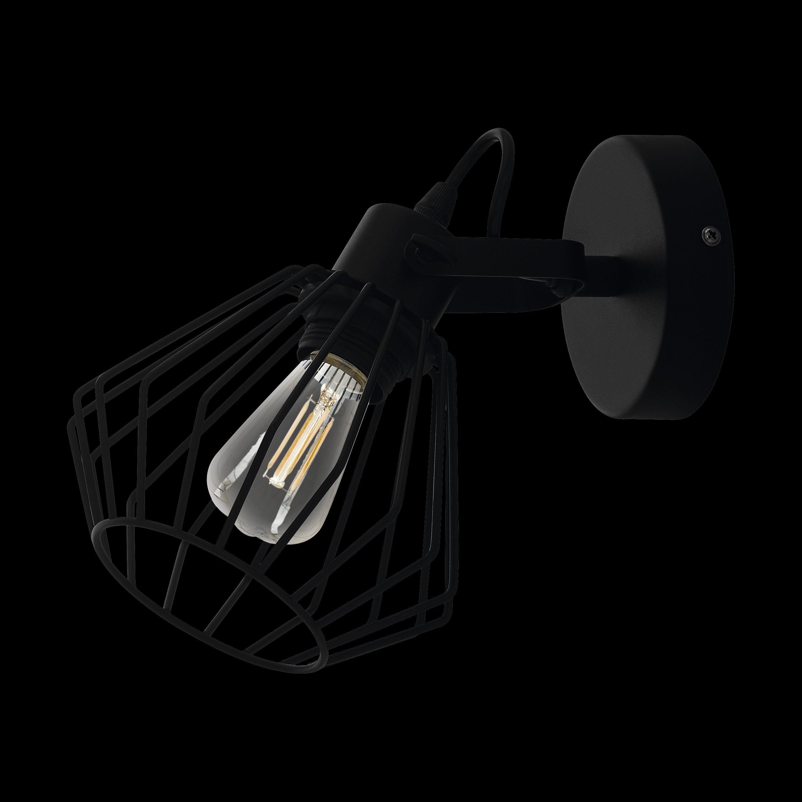 eglo tabillano black wire wall spotlight living room image