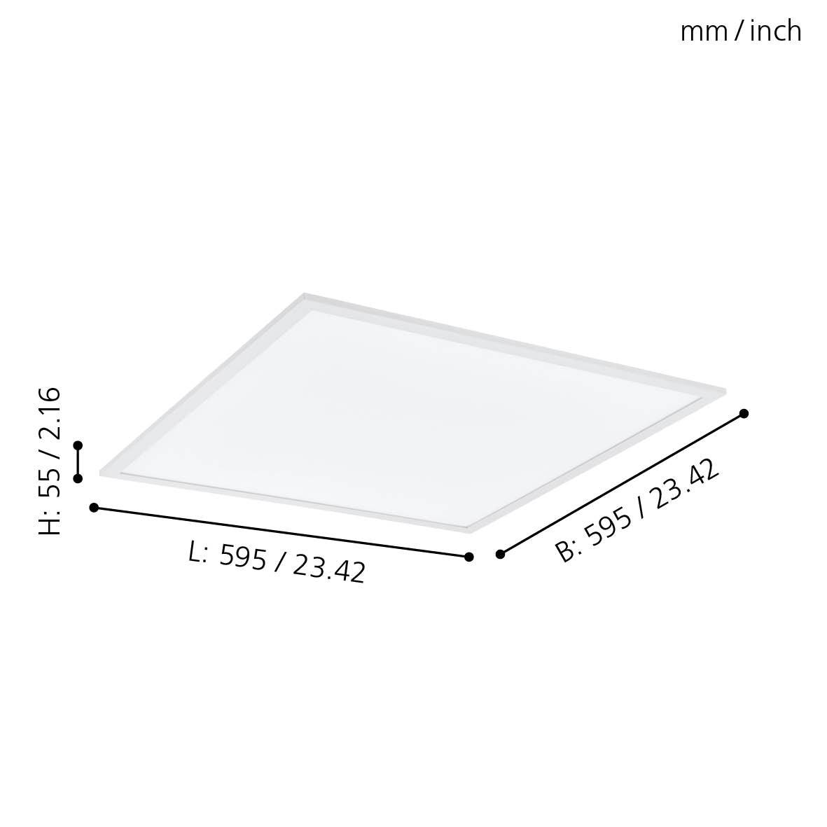 eglo salobrena b led square 59 5cm panel flush ceiling light kitchen lighting