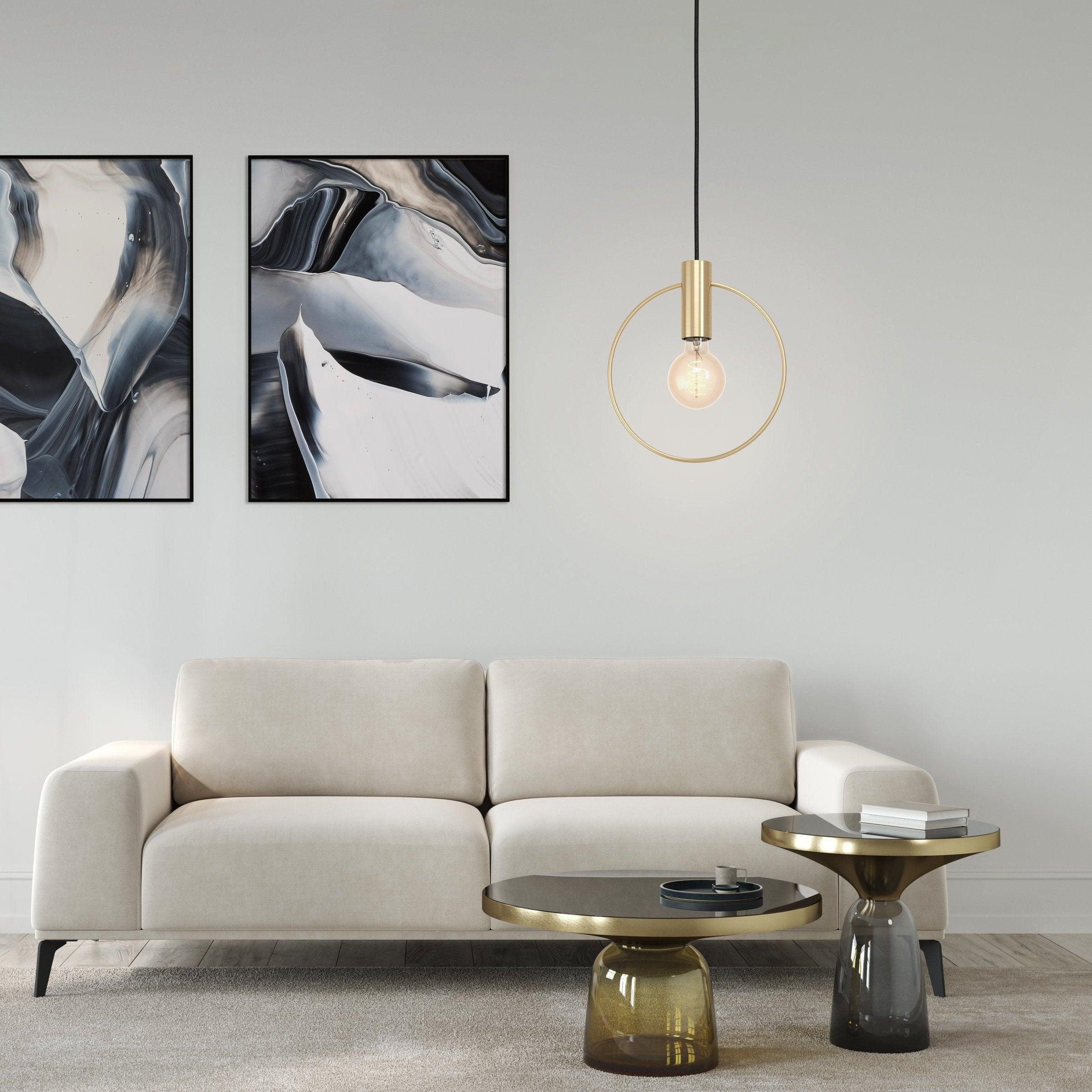 eglo manizales brass hoop ceiling pendant