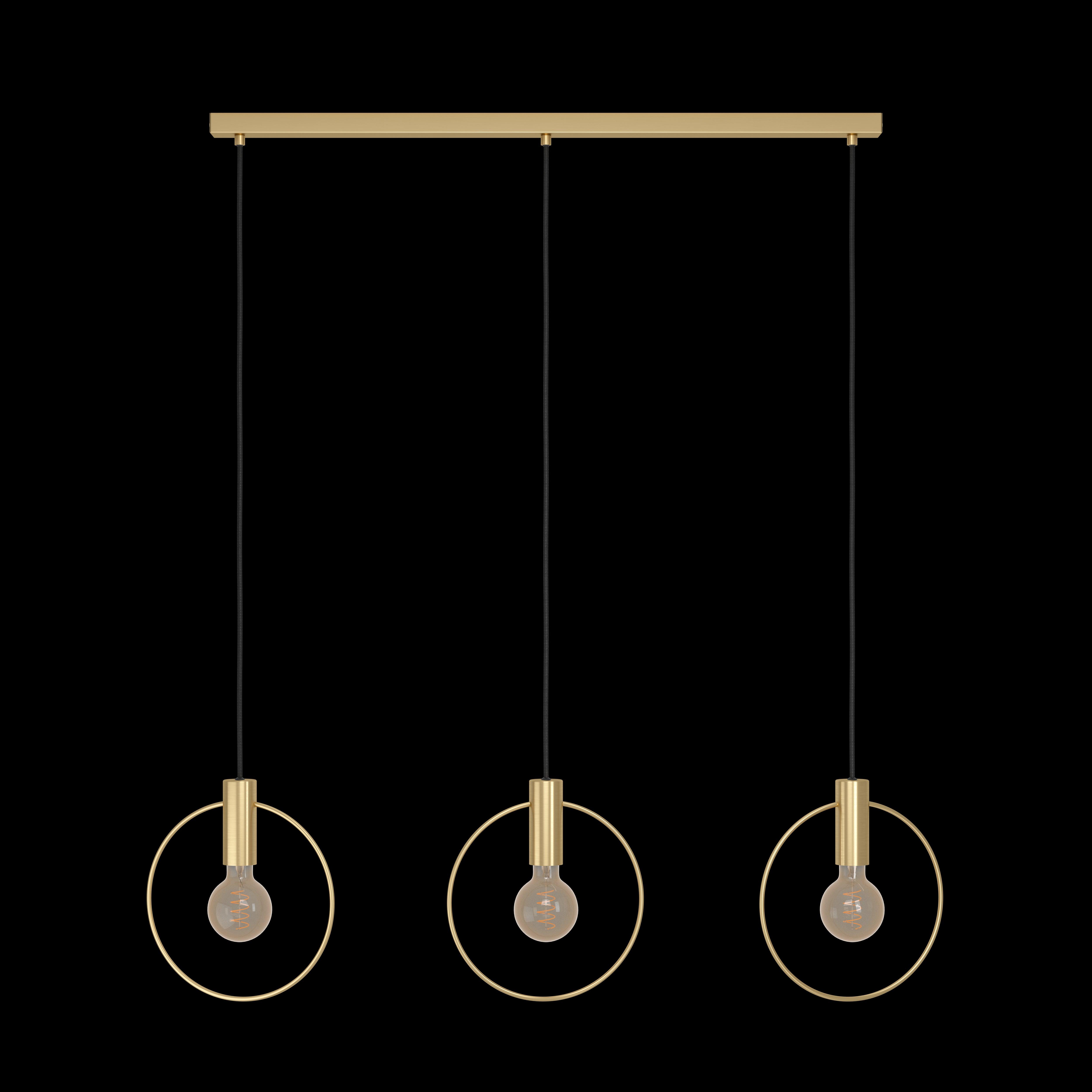 eglo manizales 3 light brass hoop ceiling pendant living room image