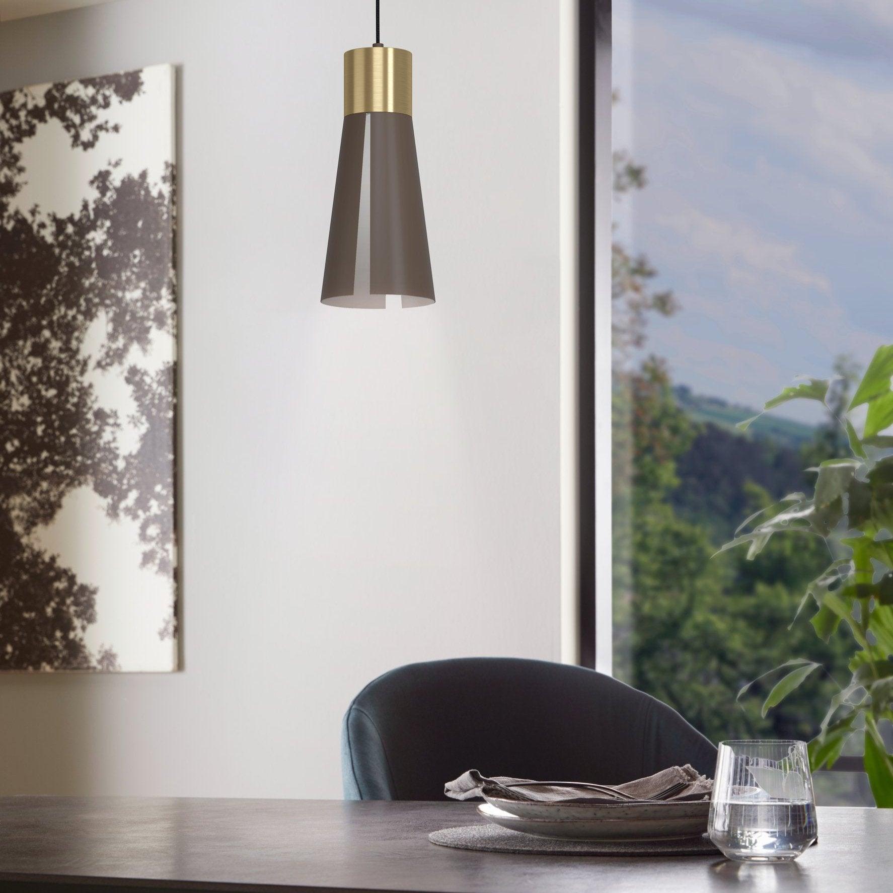 eglo losalomas conical brown brass ceiling pendant