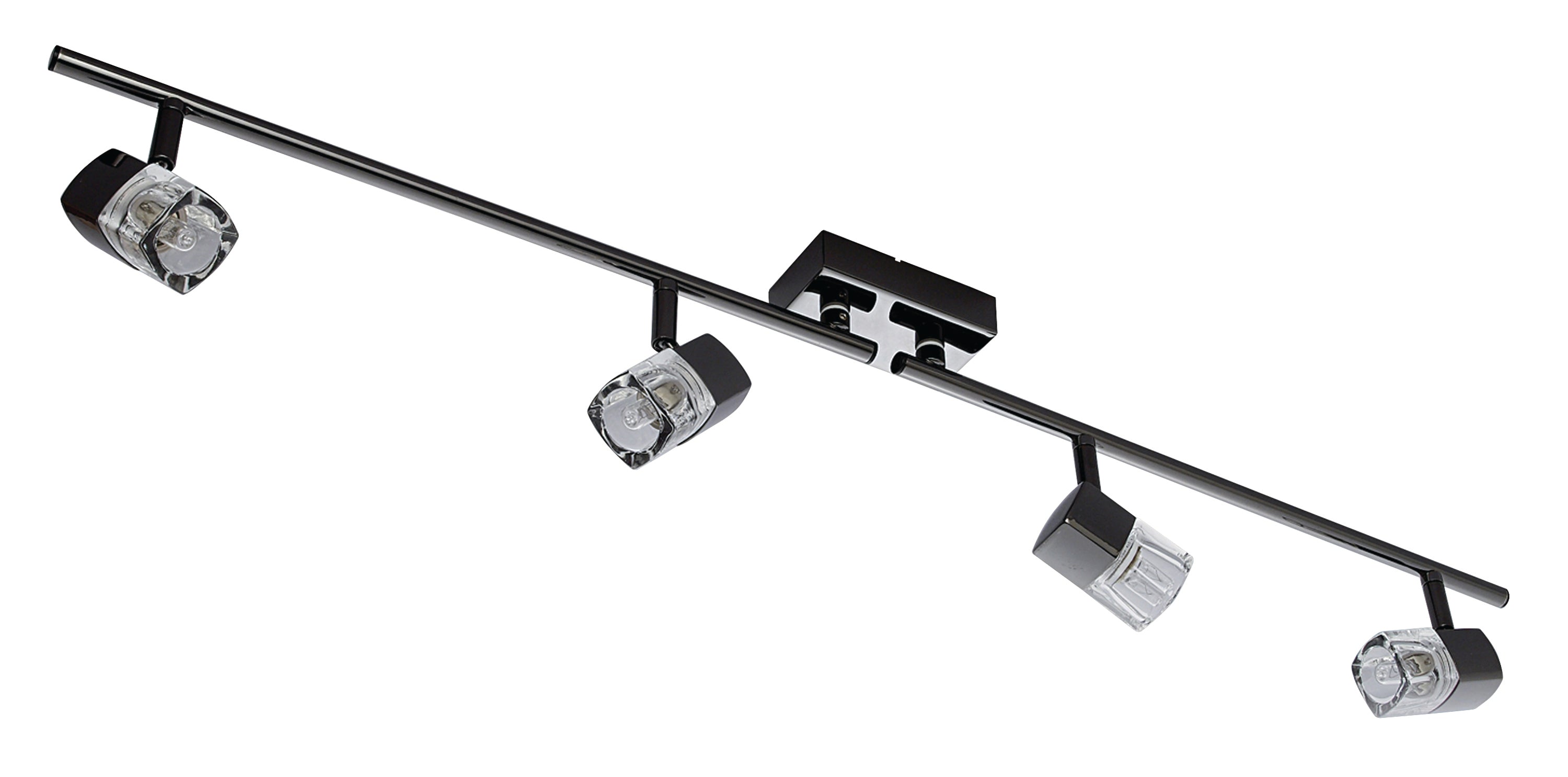 Searchlight Blocs 4 Light Split Bar Spotlight - Chrome & Clear Glass-warehouse-clearance-020426