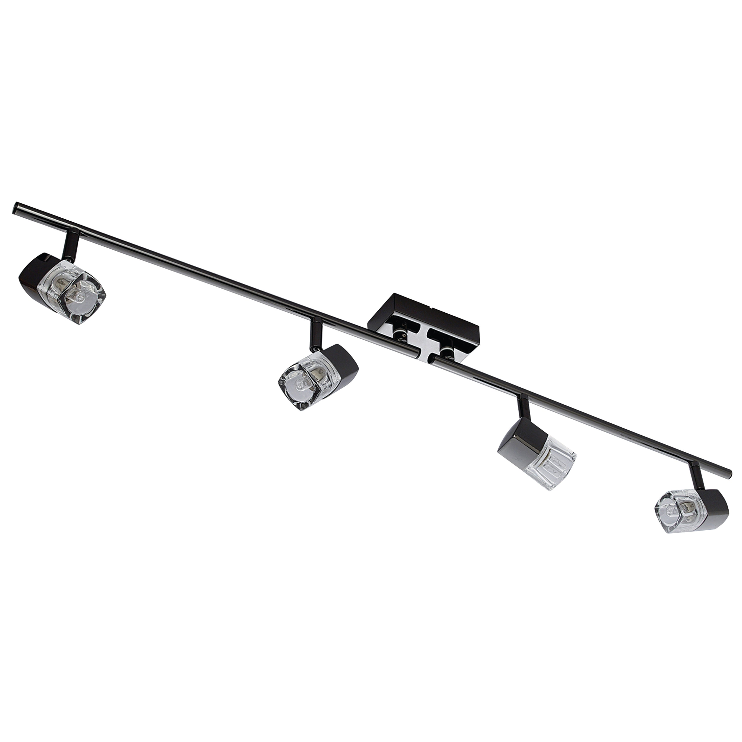Searchlight Blocs 4 Light Split Bar Spotlight - Chrome & Clear Glass