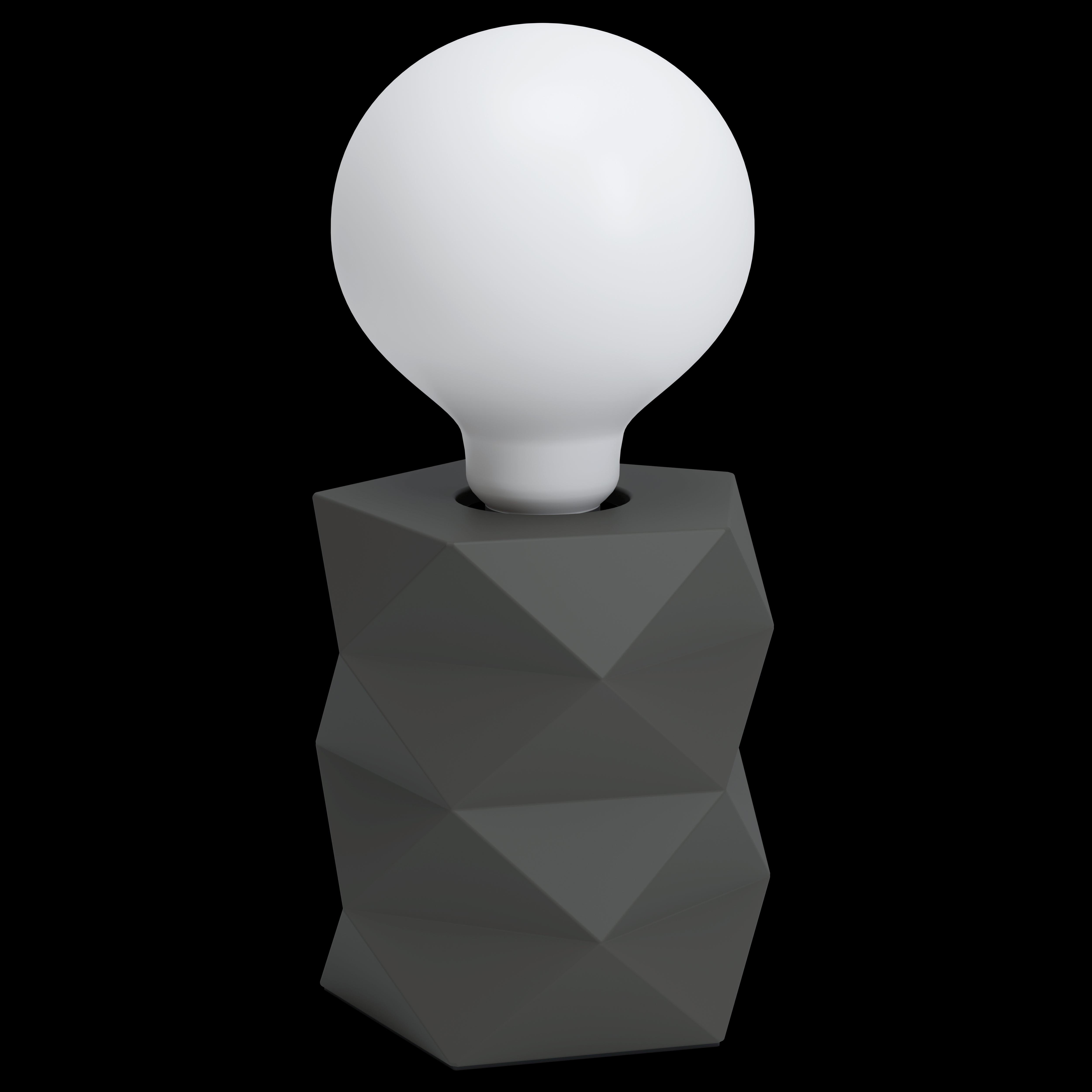 eglo swarby grey cement finish table lamp living room close up
