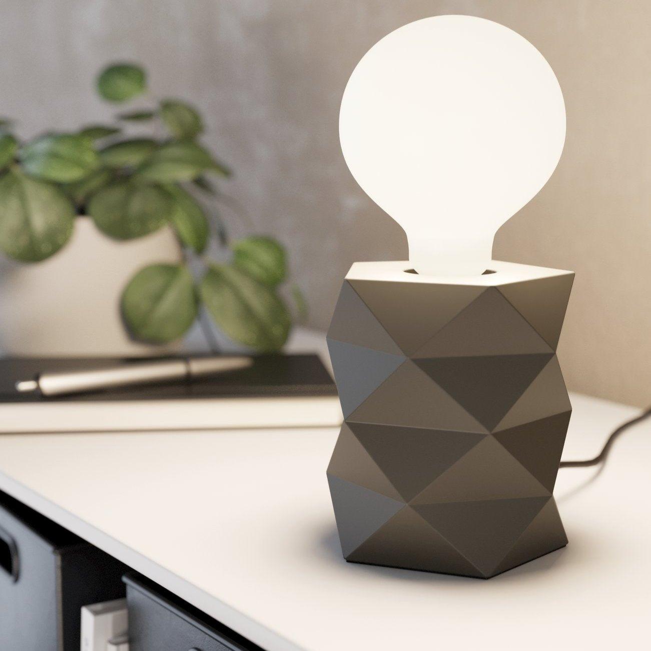 eglo swarby grey cement finish table lamp