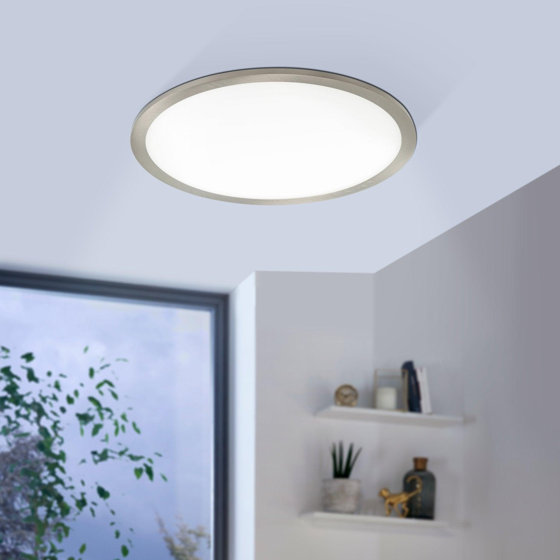 eglo fueva flex nickel led recessed ceiling light warm white