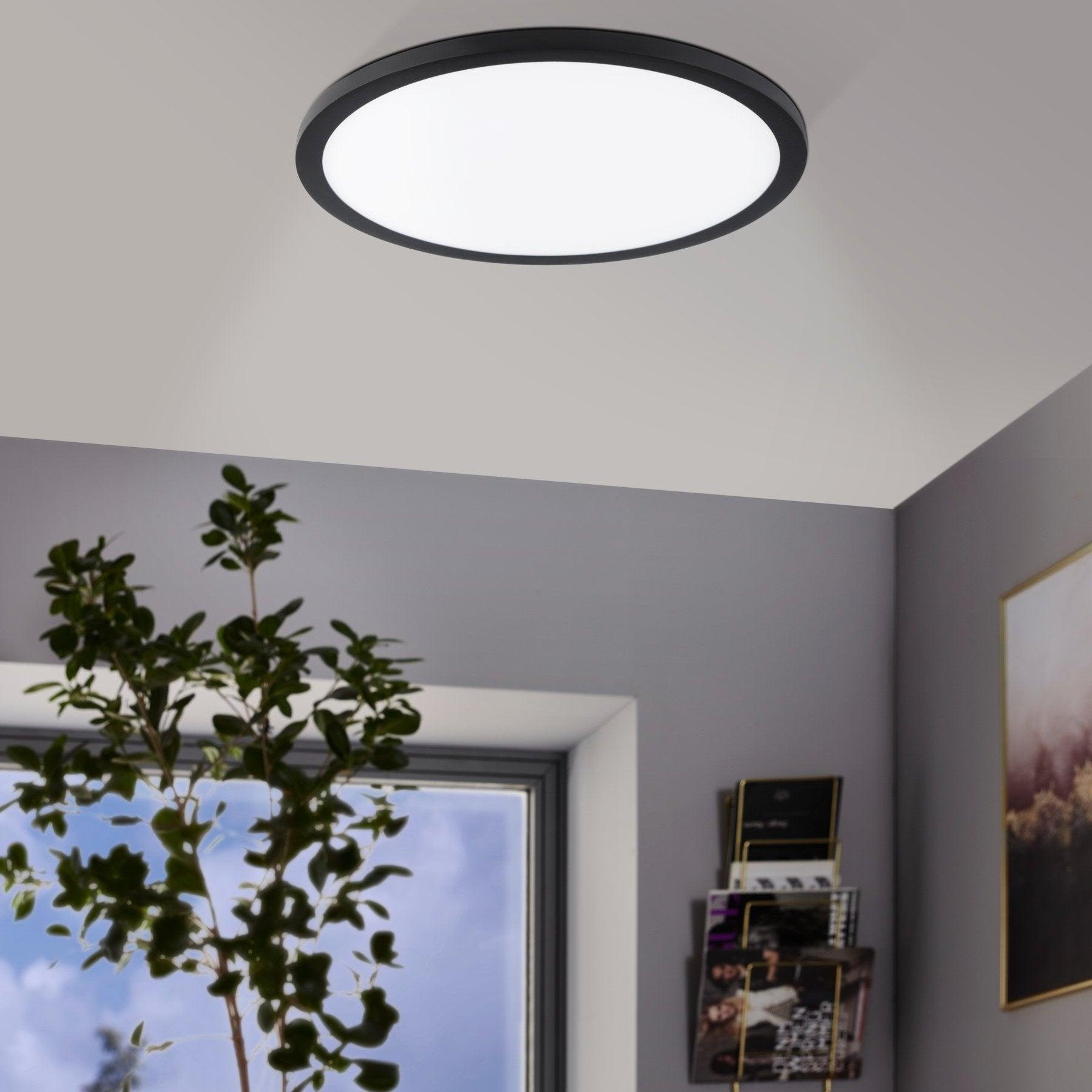 eglo fueva flex black led recessed ceiling light warm white