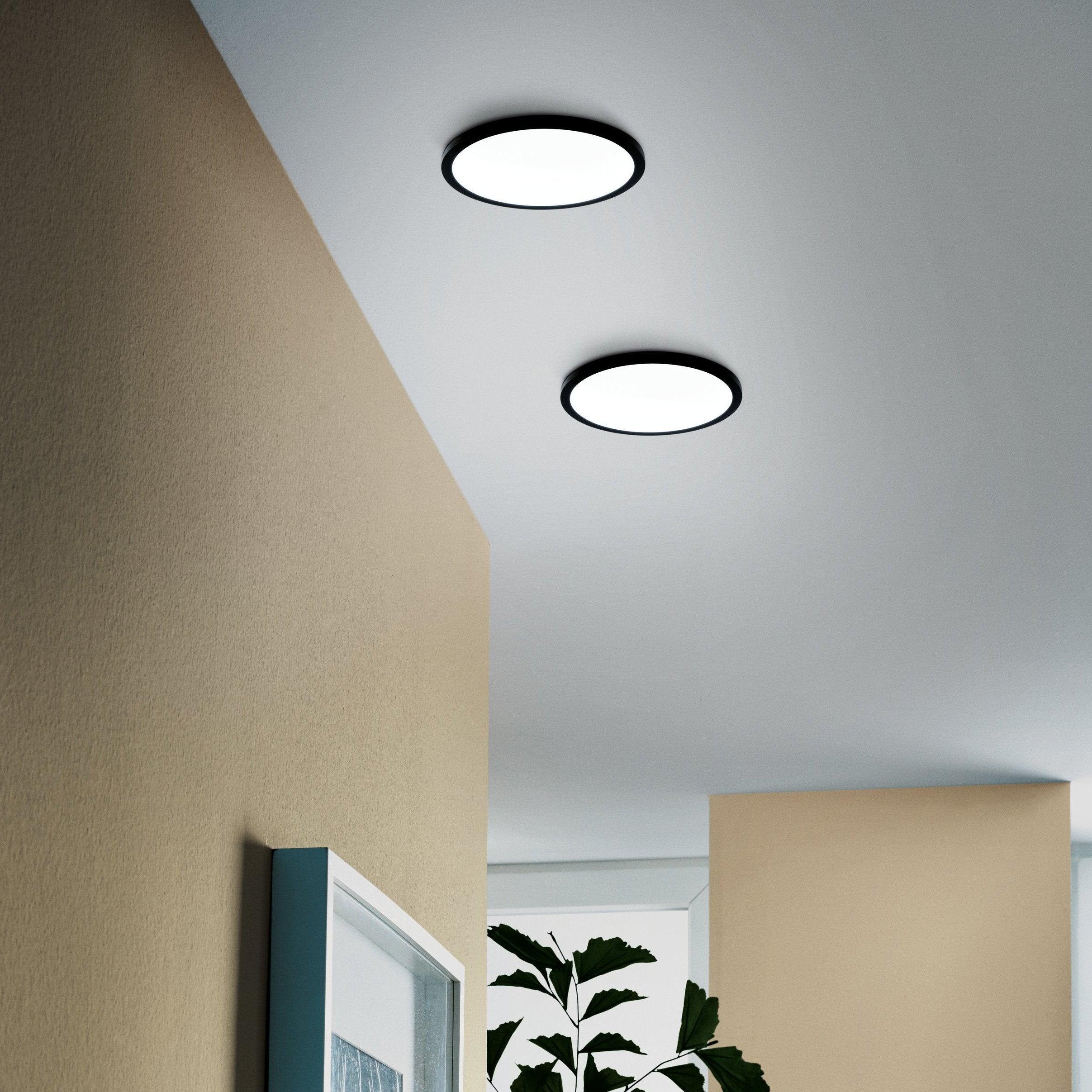 eglo fueva flex black led recessed ceiling light cool white