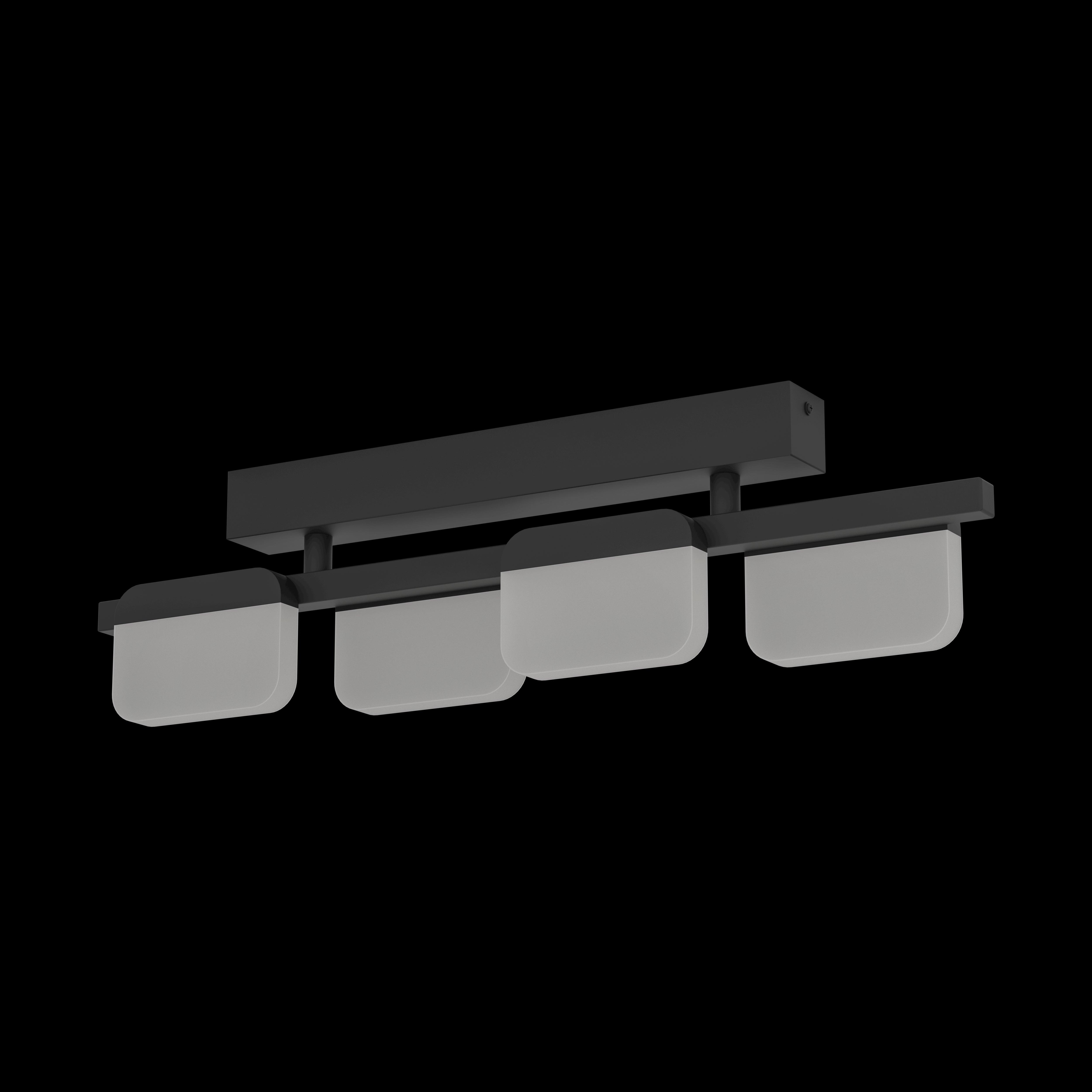 eglo ervidel 4 light black led ceiling flush acrylic shades