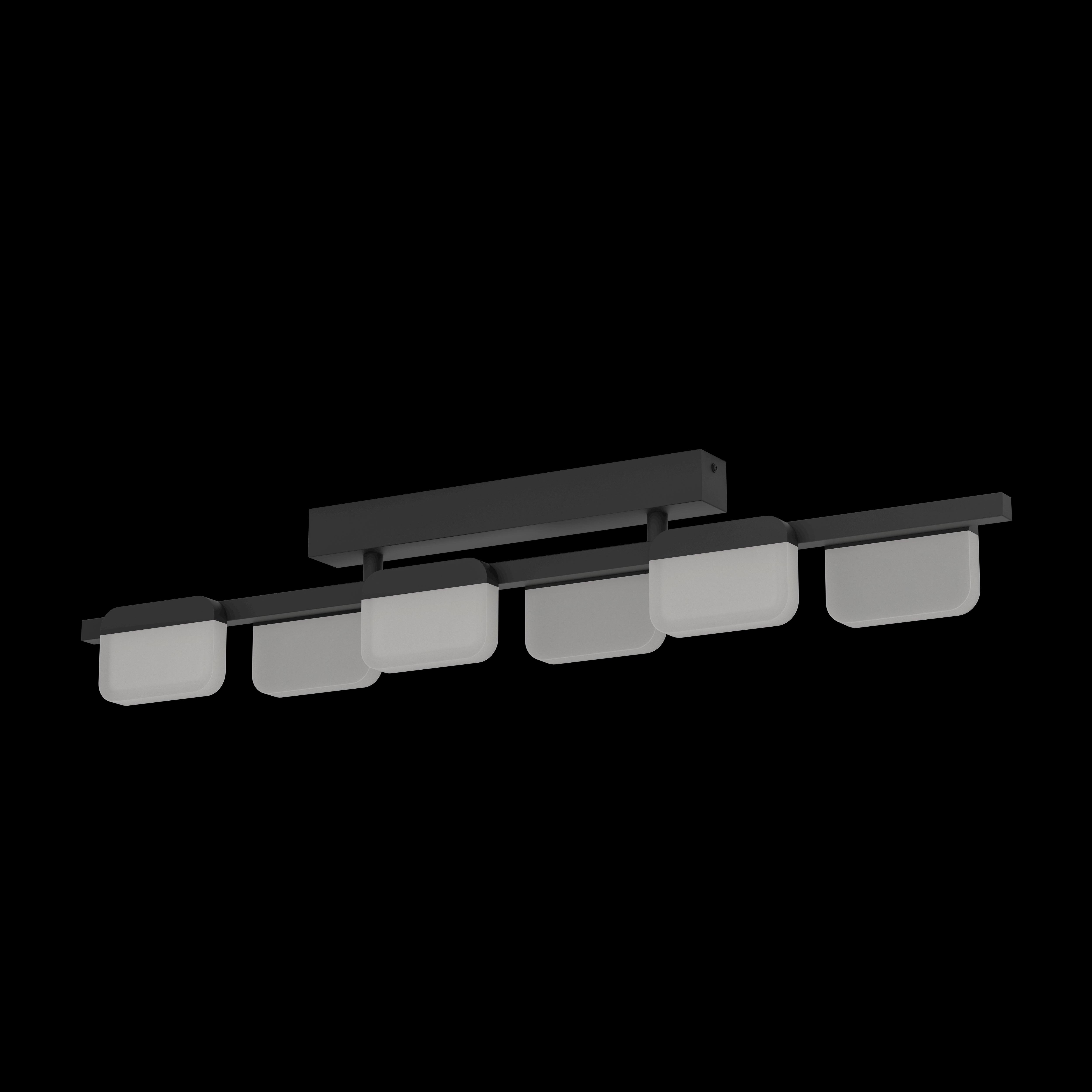eglo ervidel 6 light black led ceiling flush acrylic shades