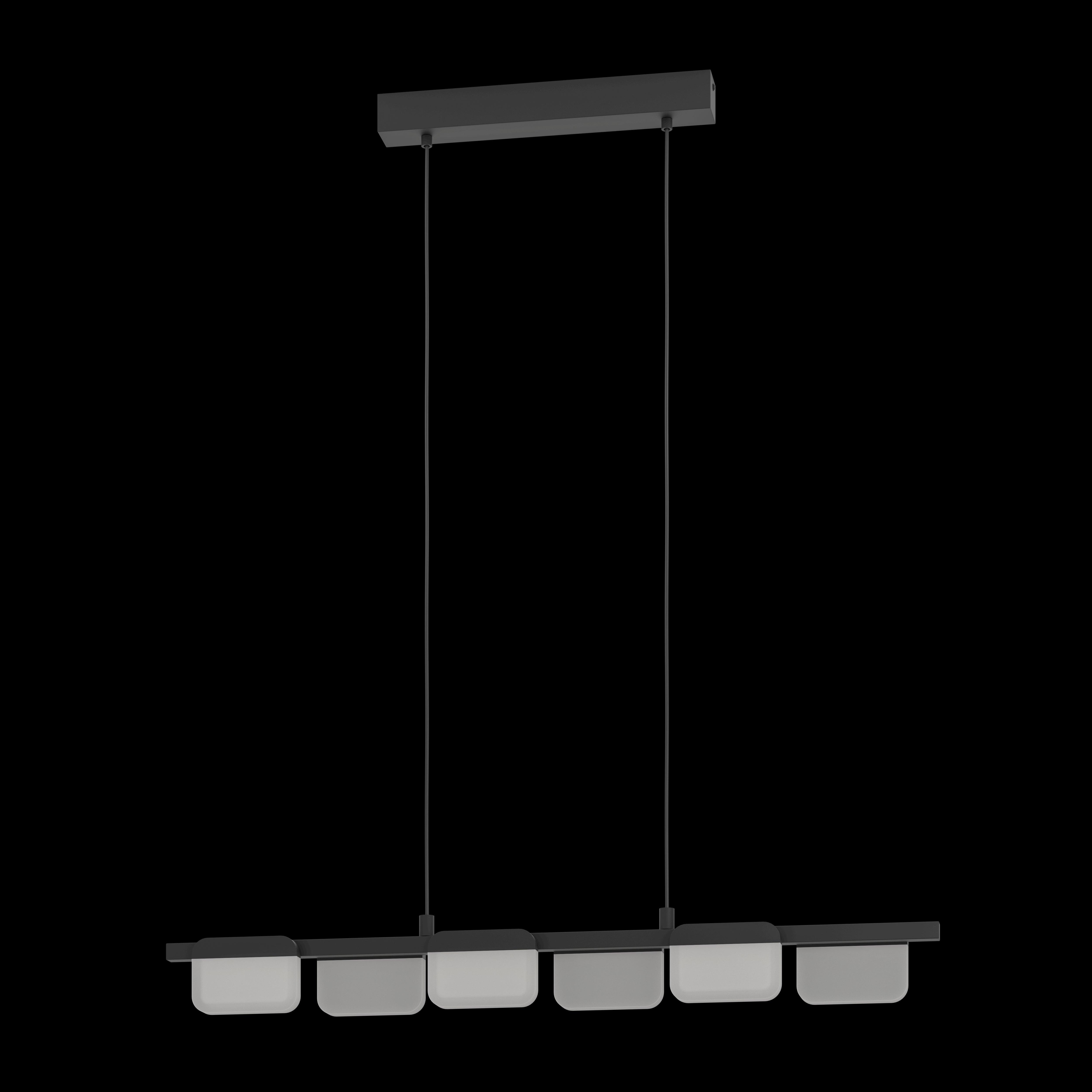 eglo ervidel led black acrylic 6 light ceiling pendant