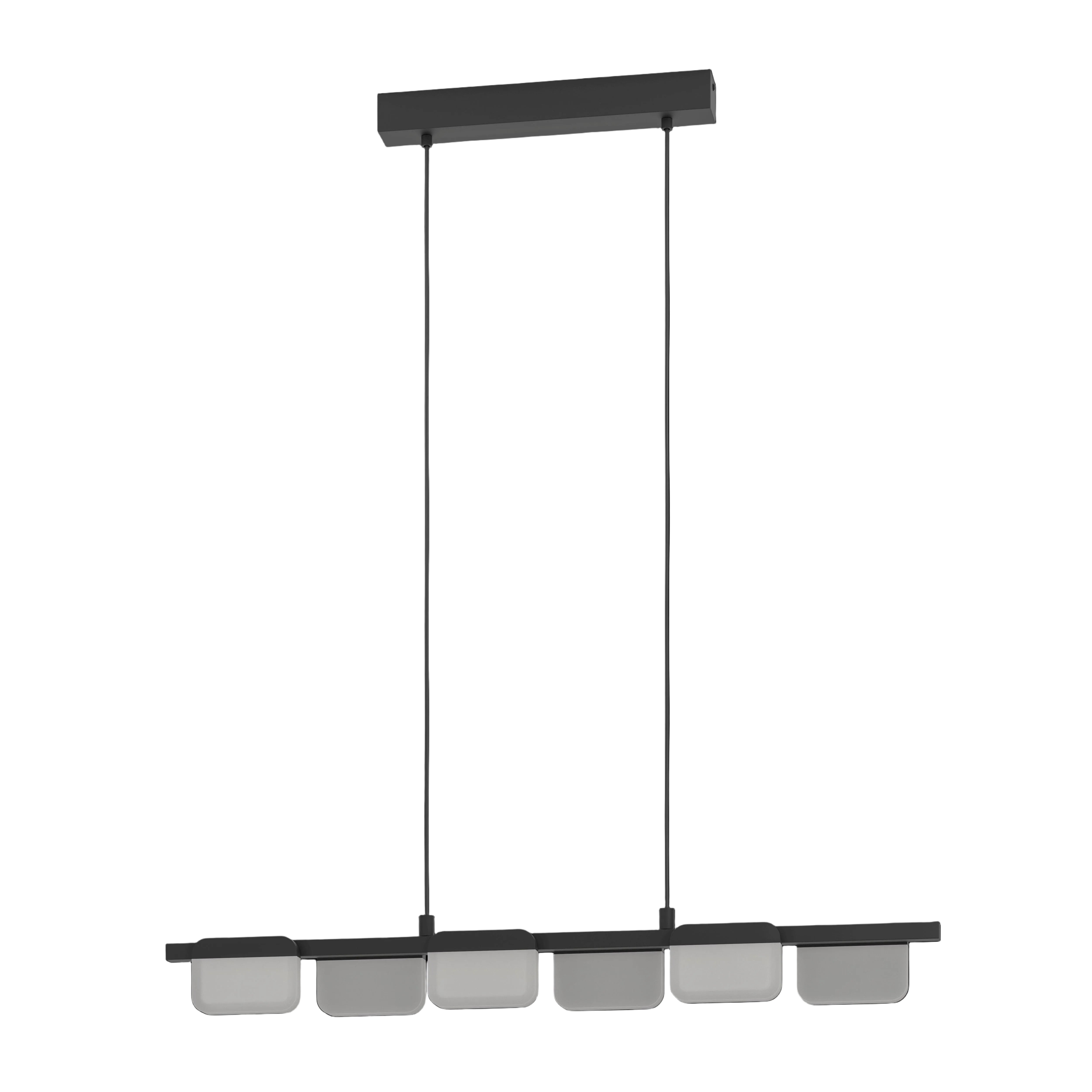 eglo ervidel led black acrylic 6 light ceiling pendant