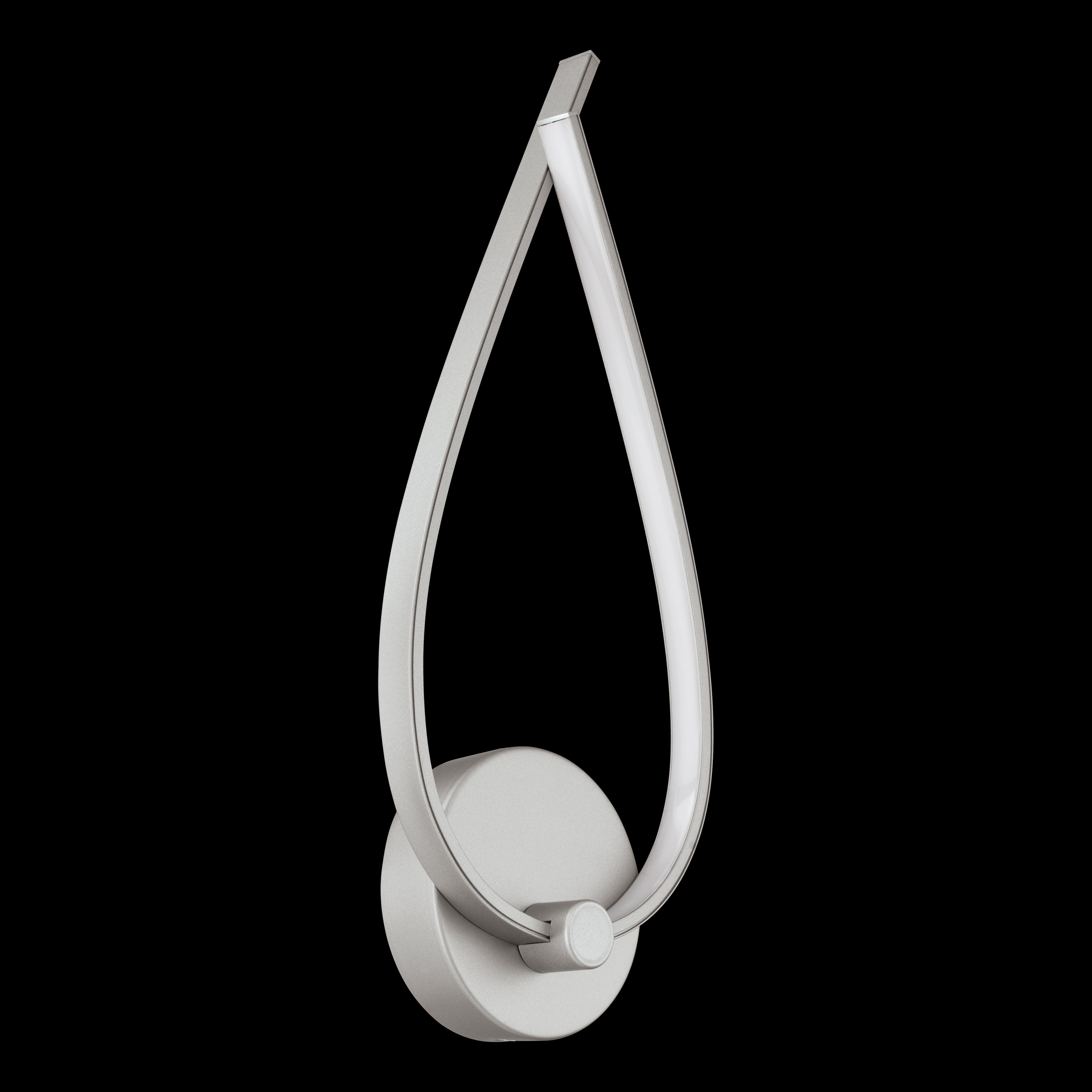 eglo palozza 1 nickel curved integrated led wall light living room image