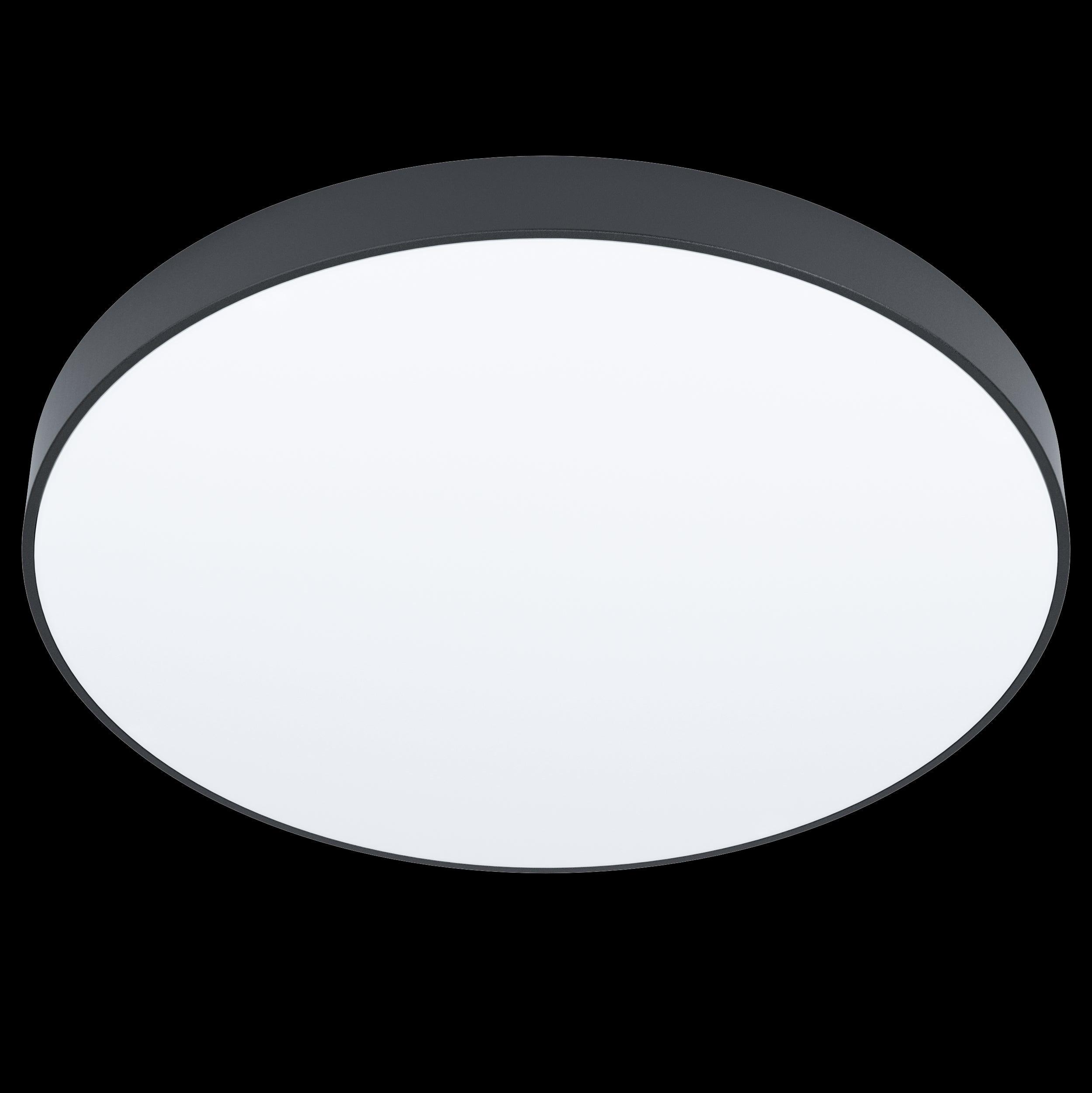 eglo zubieta a smart led black round flush ceiling light