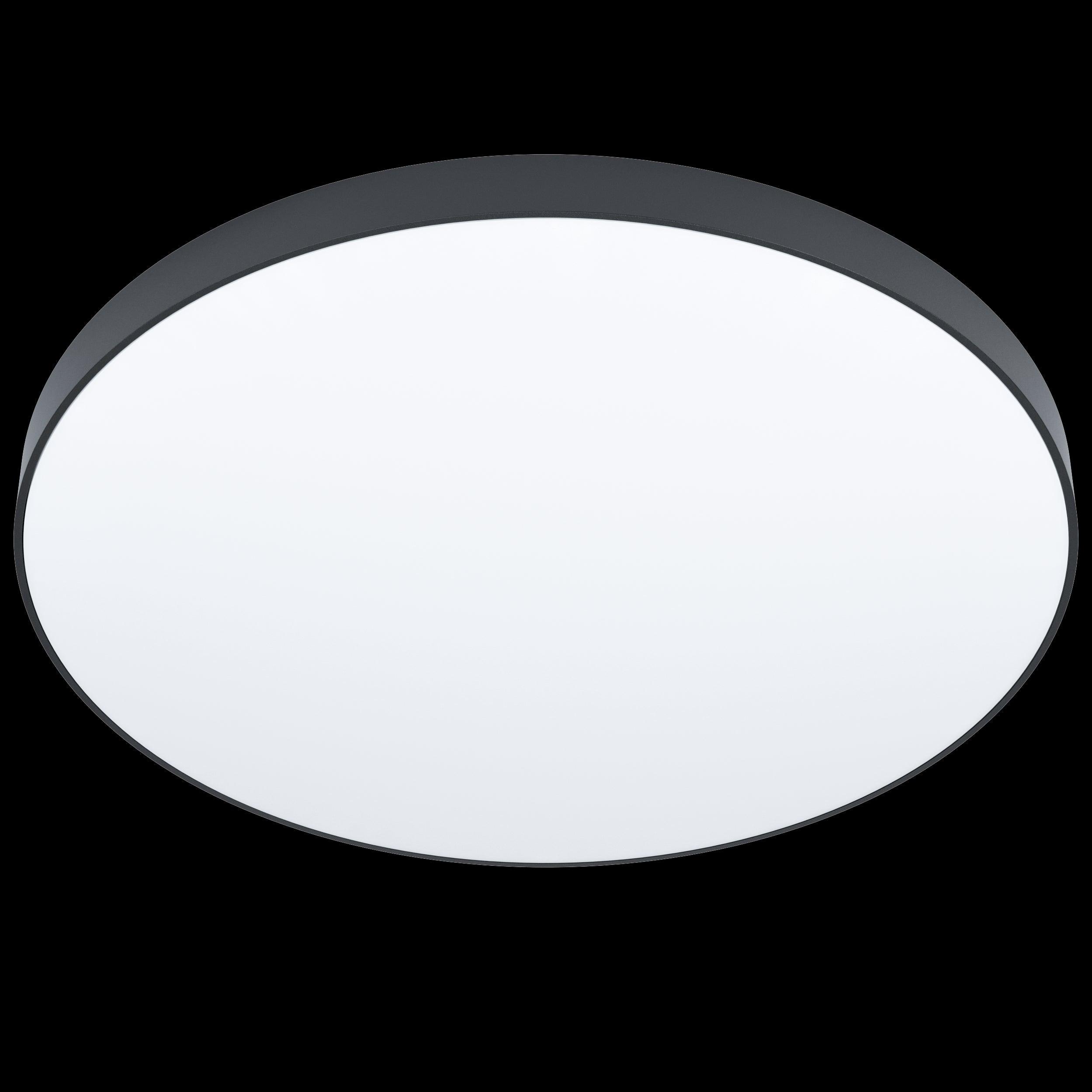 eglo zubieta a smart led black flush ceiling light 59 5cm living room close up