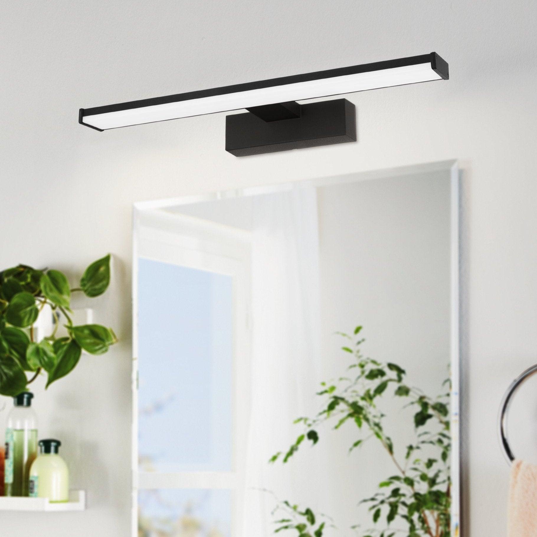 eglo pandella 1 ip44 black led bathroom wall mirror light 40cm living room image