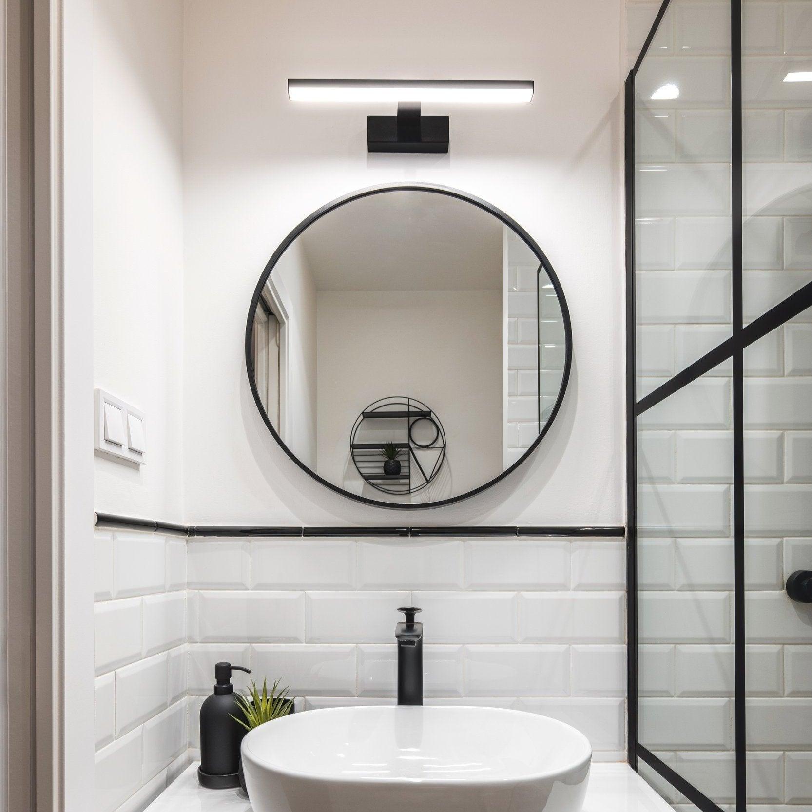 eglo pandella 1 ip44 black led bathroom wall mirror light 40cm