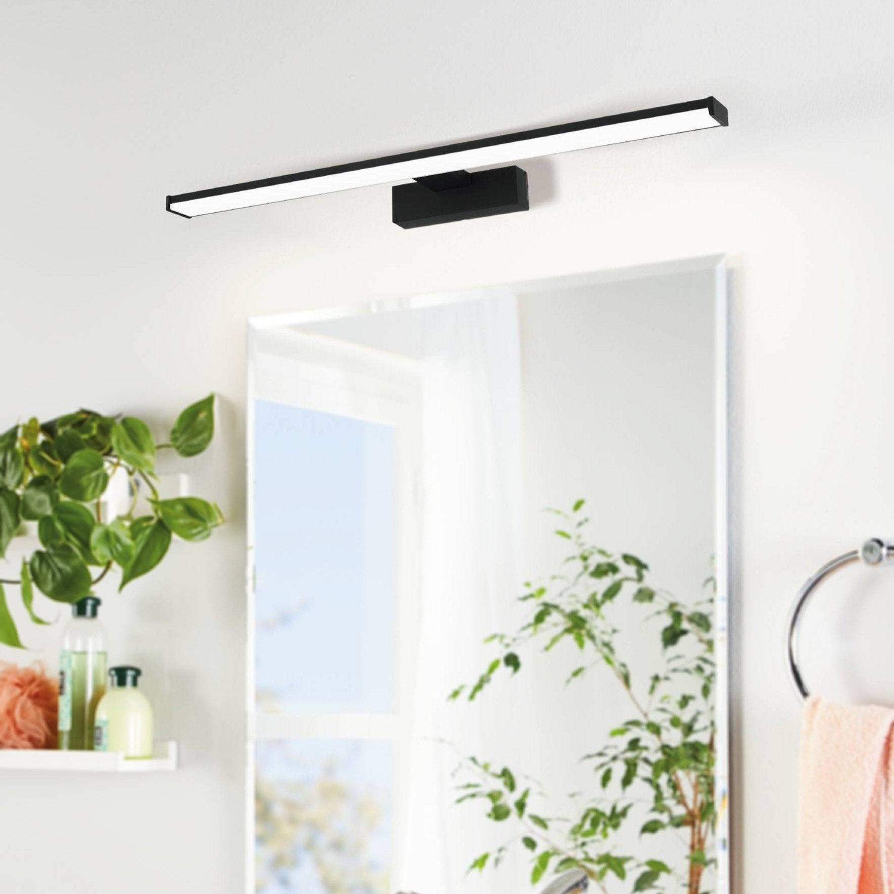 eglo pandella 1 ip44 led black bathroom wall mirror 60cm