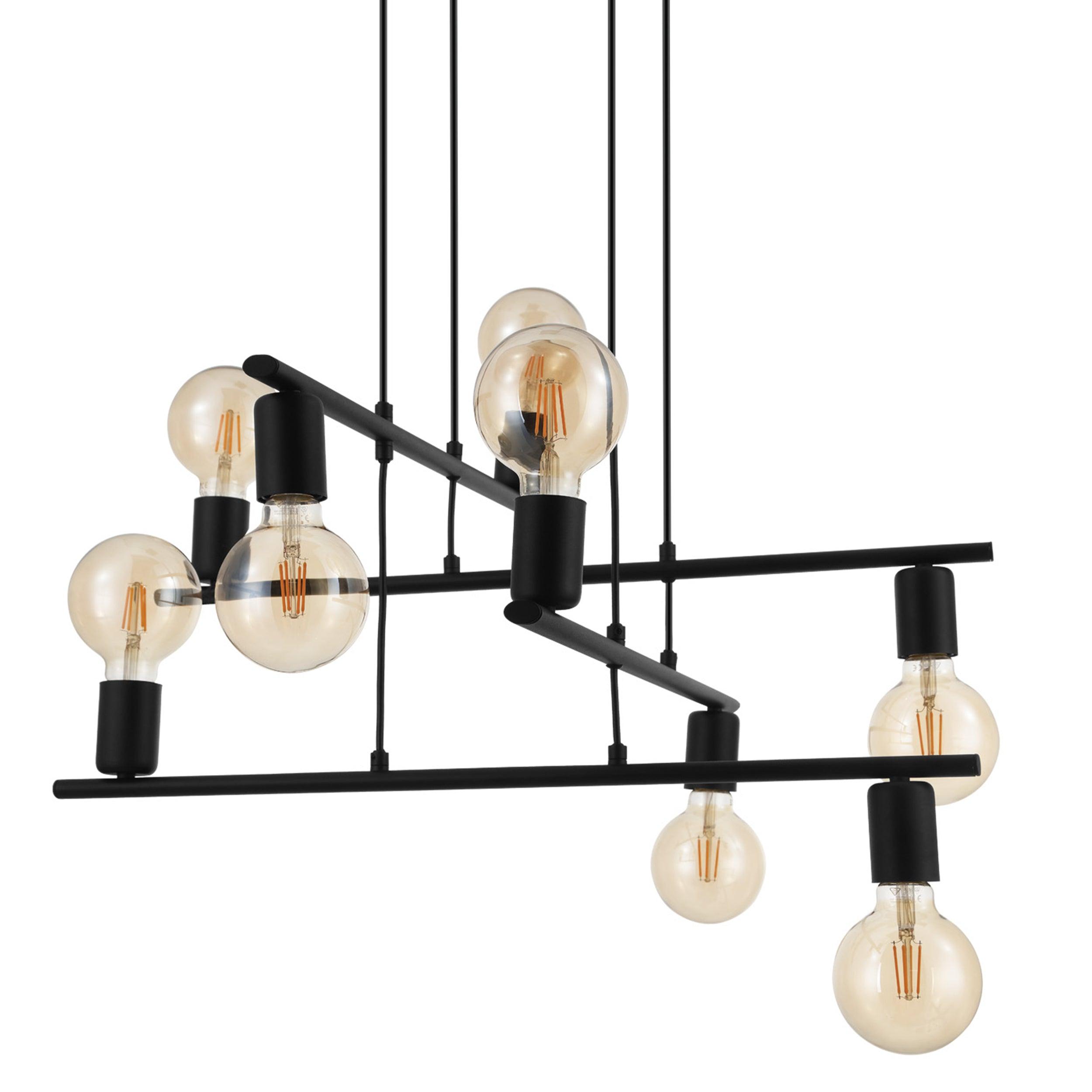 eglo mezzana 8 light black ceiling pendant living room image