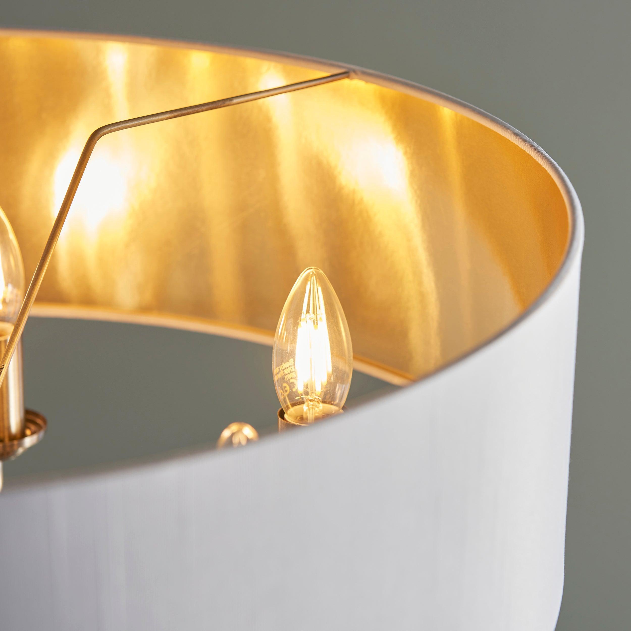 Endon Highclere 6 Light Antique Brass Pendant Ceiling Light-Ceiling Pendant Lights-Endon Lighting Bedrooom Lighting Wider ImageTiffany Lighting Direct