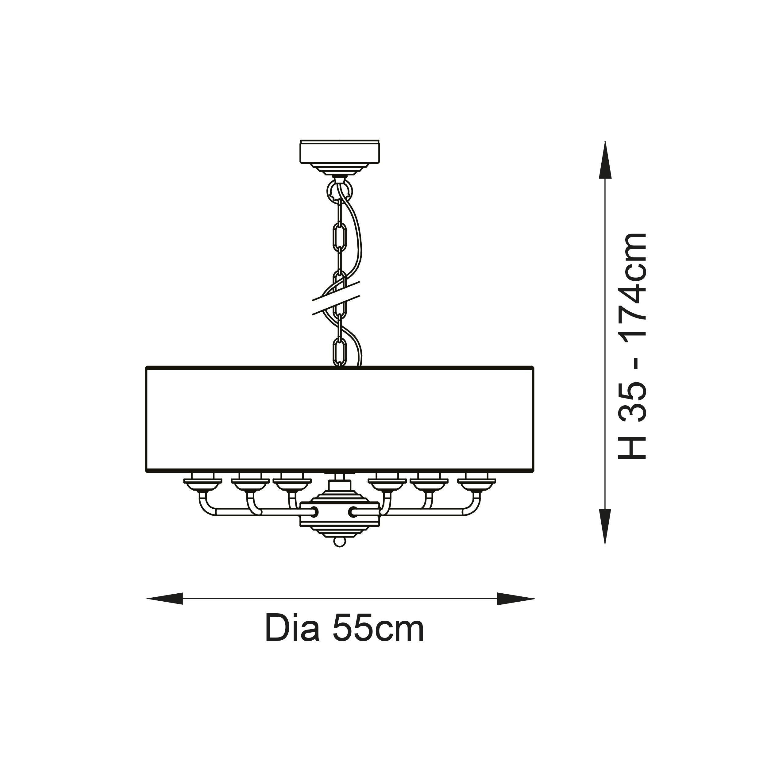 Endon Highclere 6 Light Antique Brass Pendant Ceiling Light-Ceiling Pendant Lights-Endon Lighting living room close. up unlit Tiffany Lighting Direct