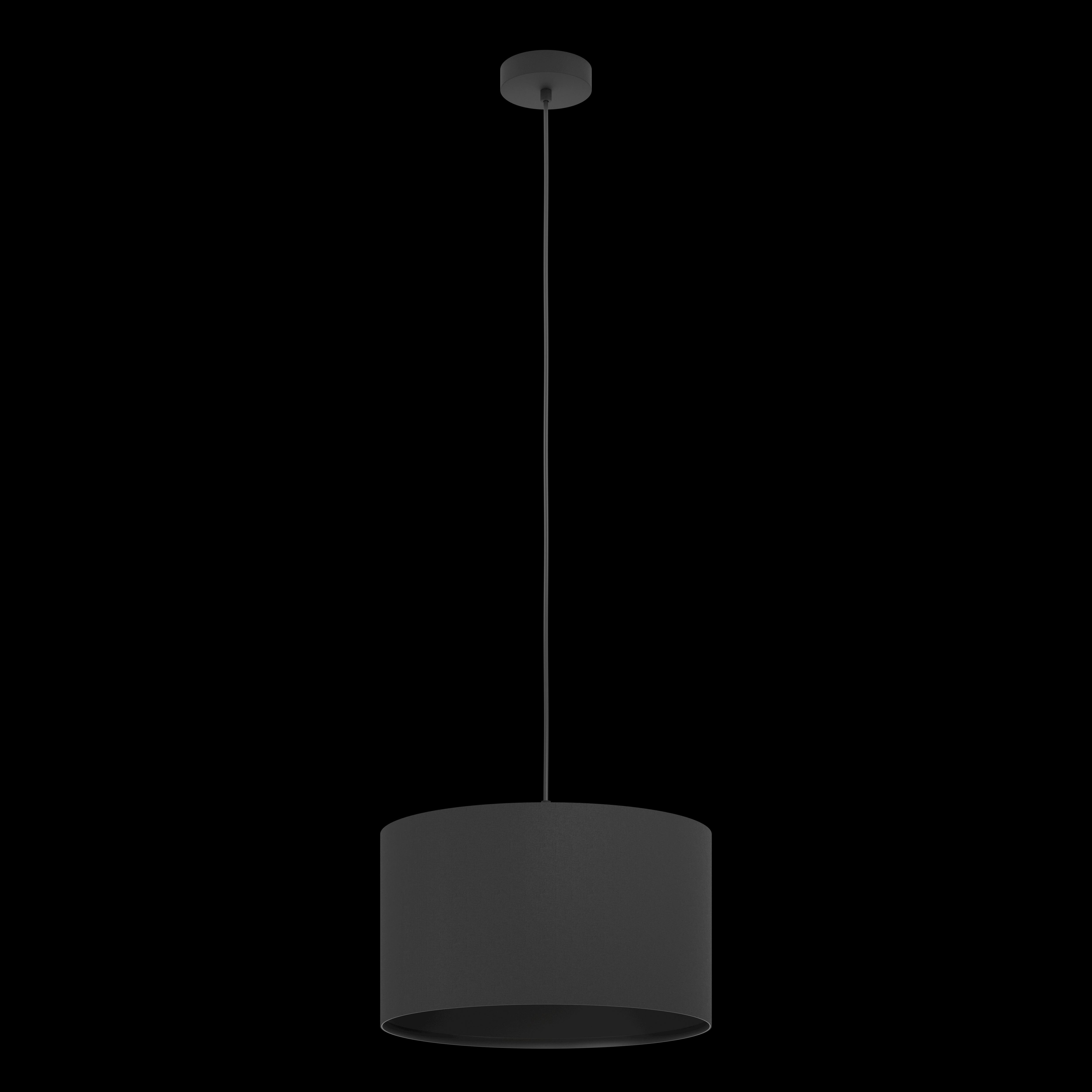 eglo maserlo 1 black round fabric ceiling pendant 38cm living room close up
