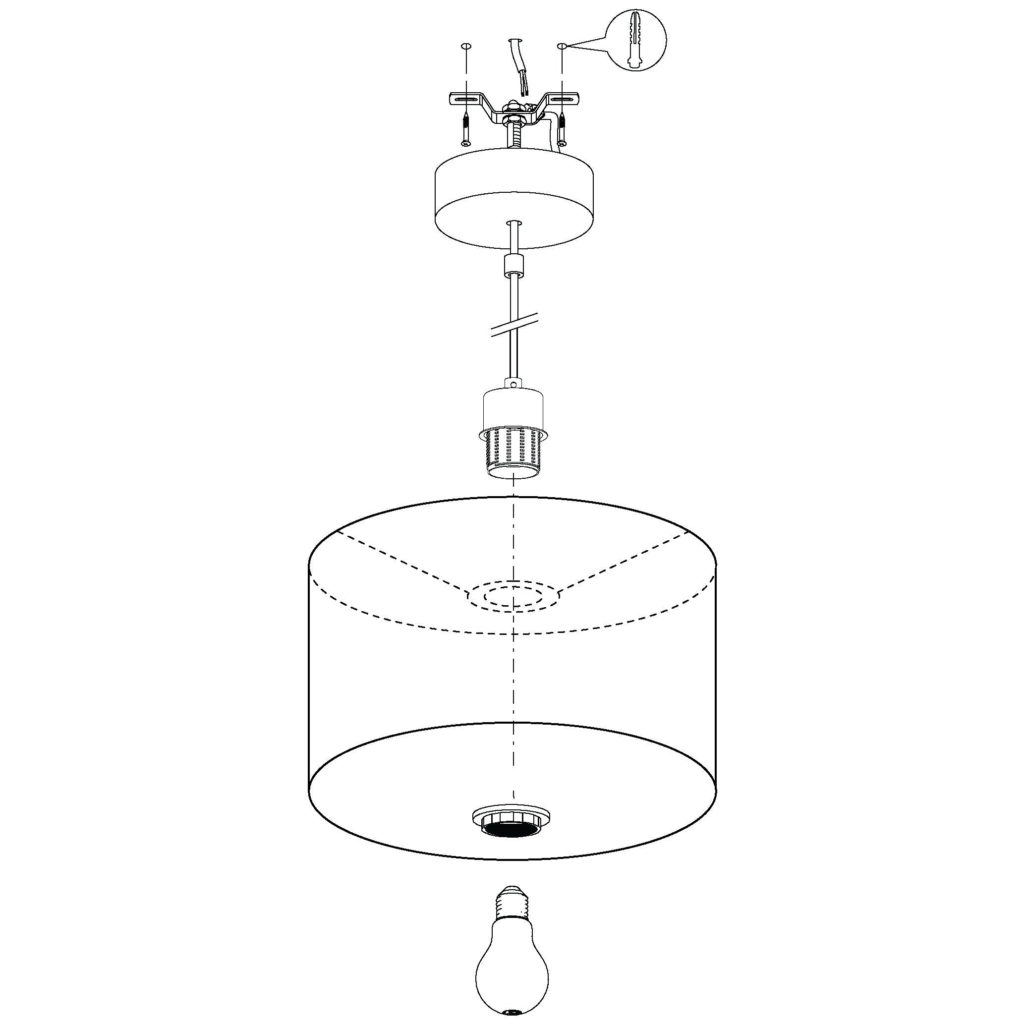 eglo maserlo 1 black round fabric ceiling pendant 38cm hallway lighting